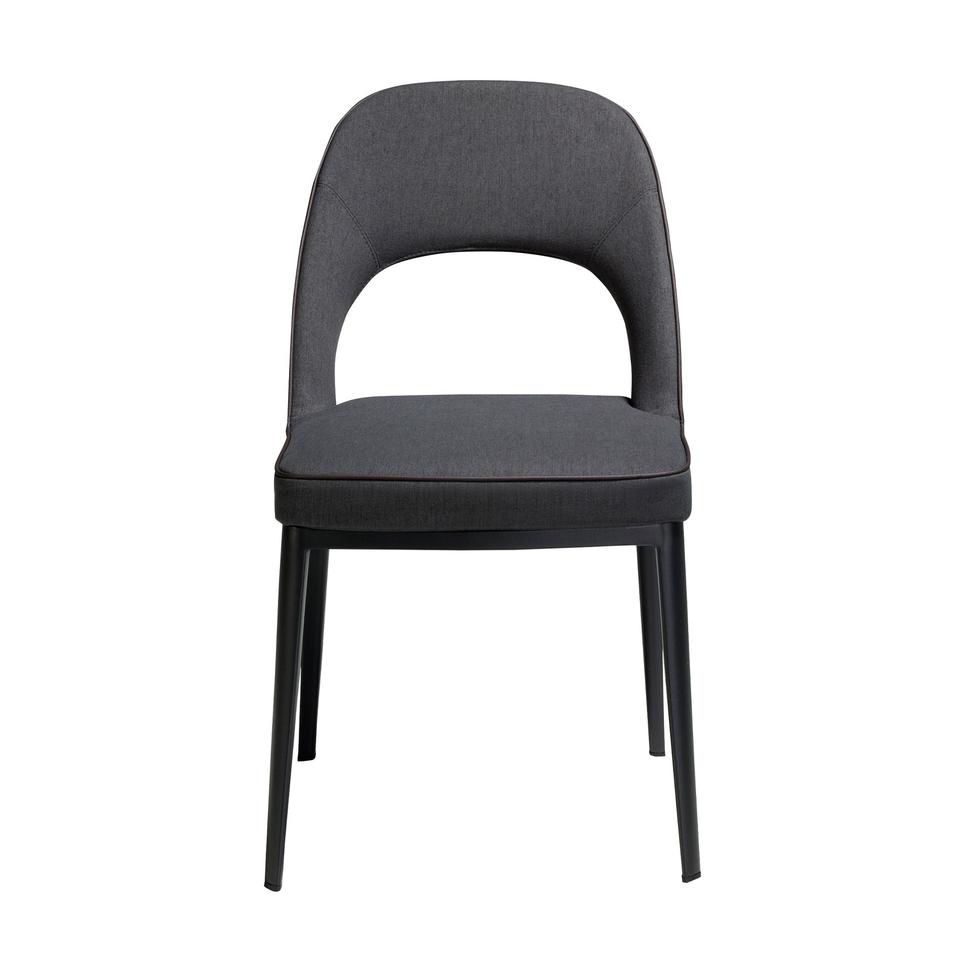 Dining chair stainless steel fabric dark grey