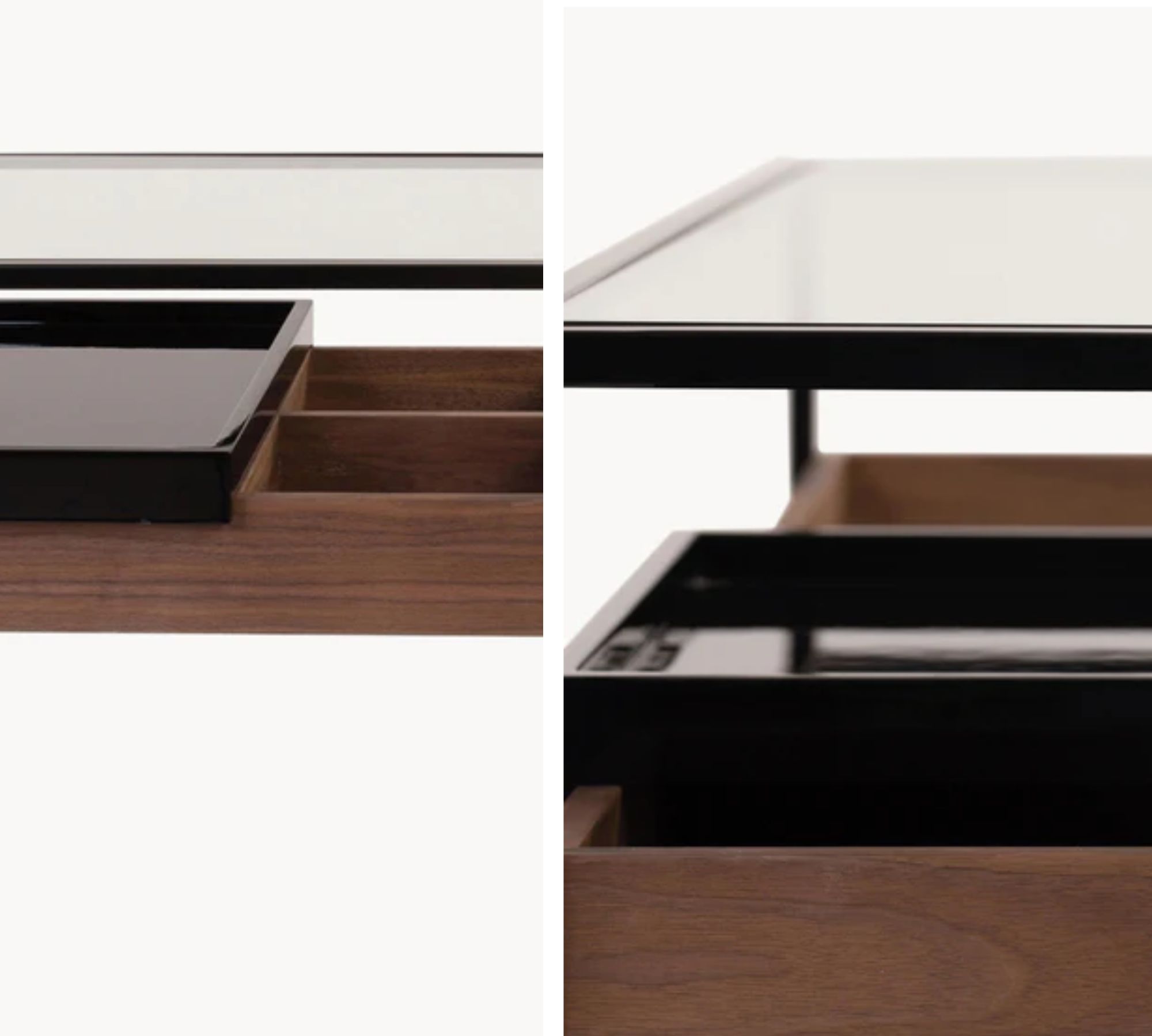 Console Helix Wood with glass top Brown