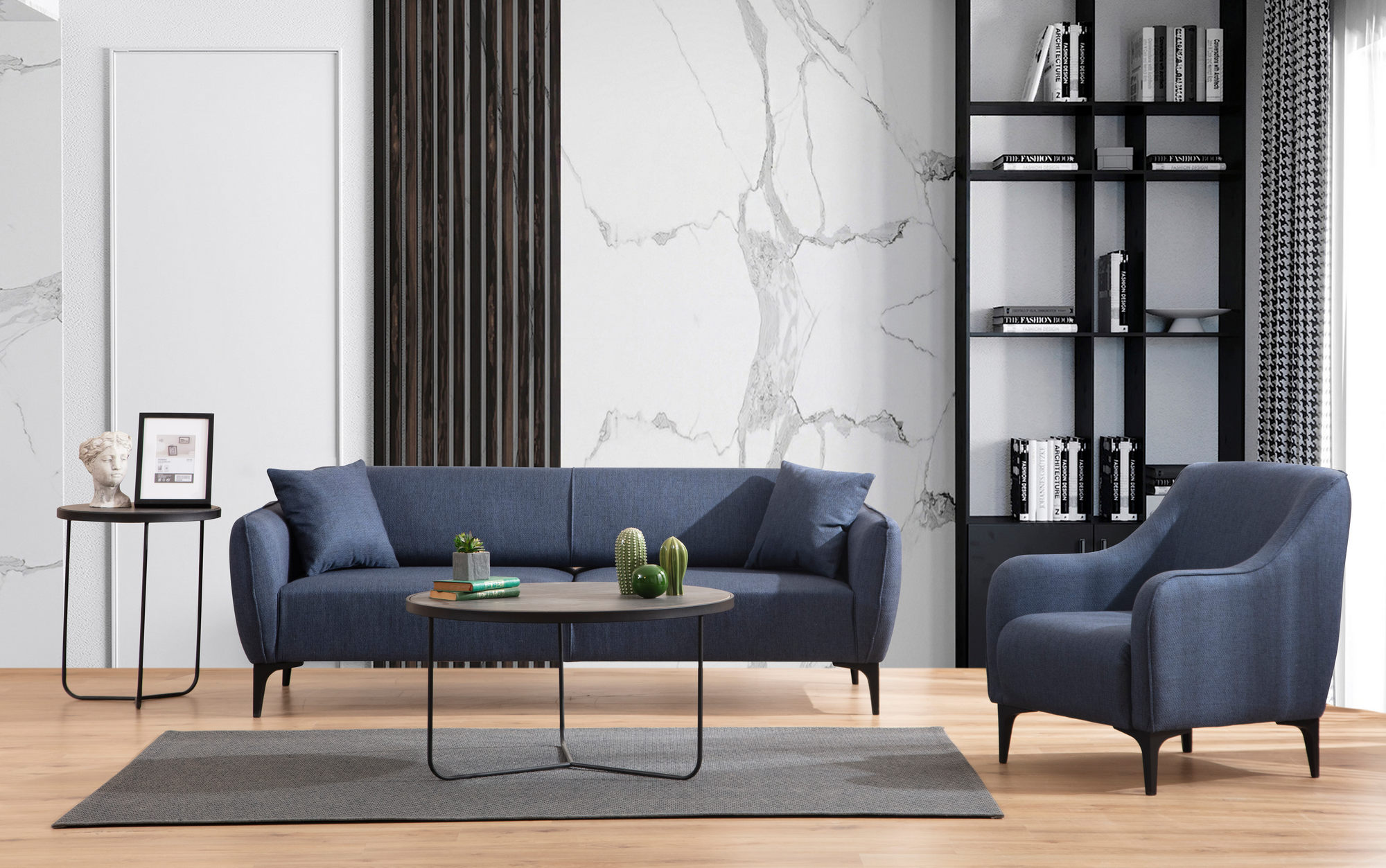 Belissimo 3-Sitzer Sofa Blau