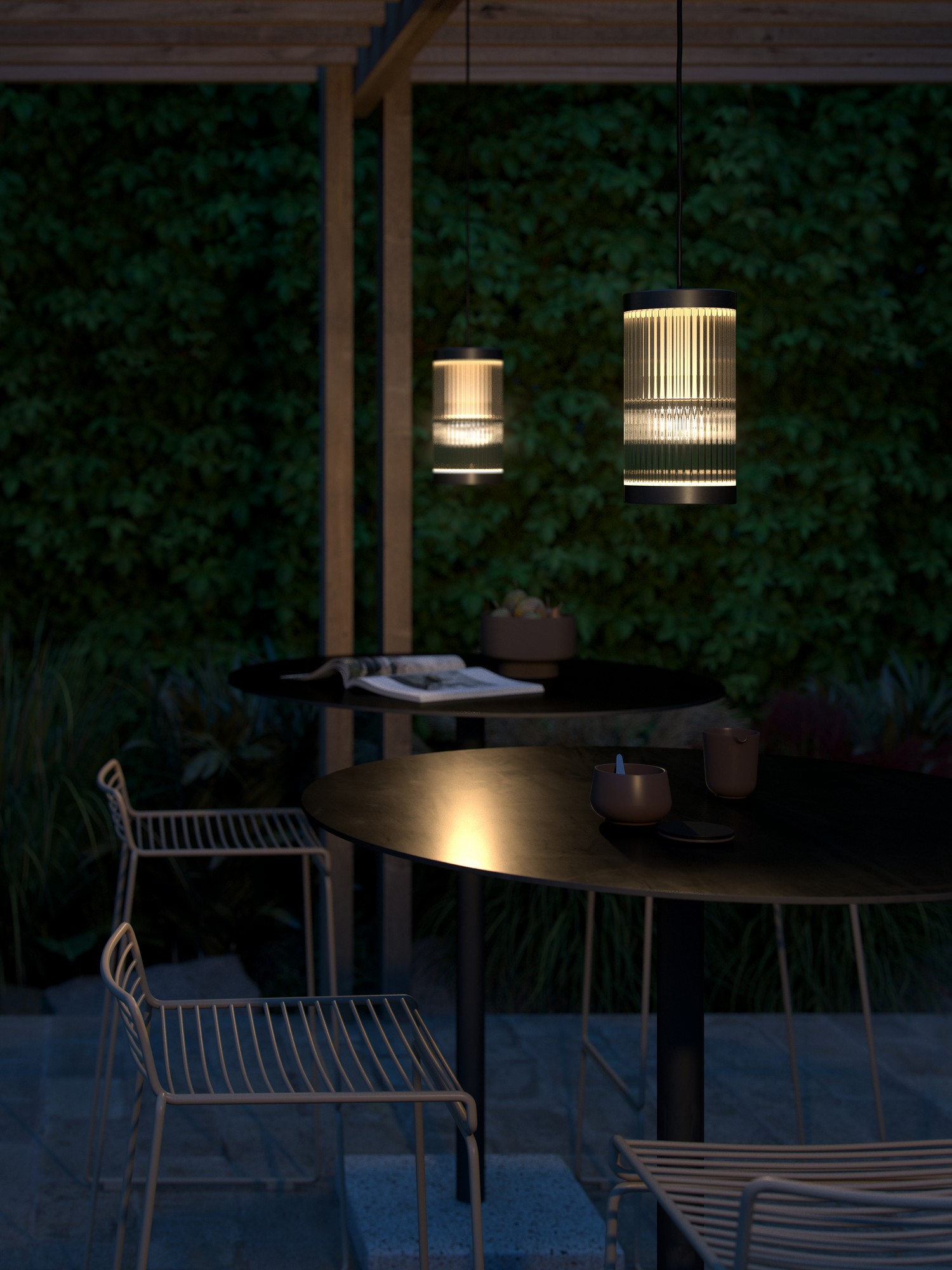 Coupar Outdoor Pendant Lamp Black