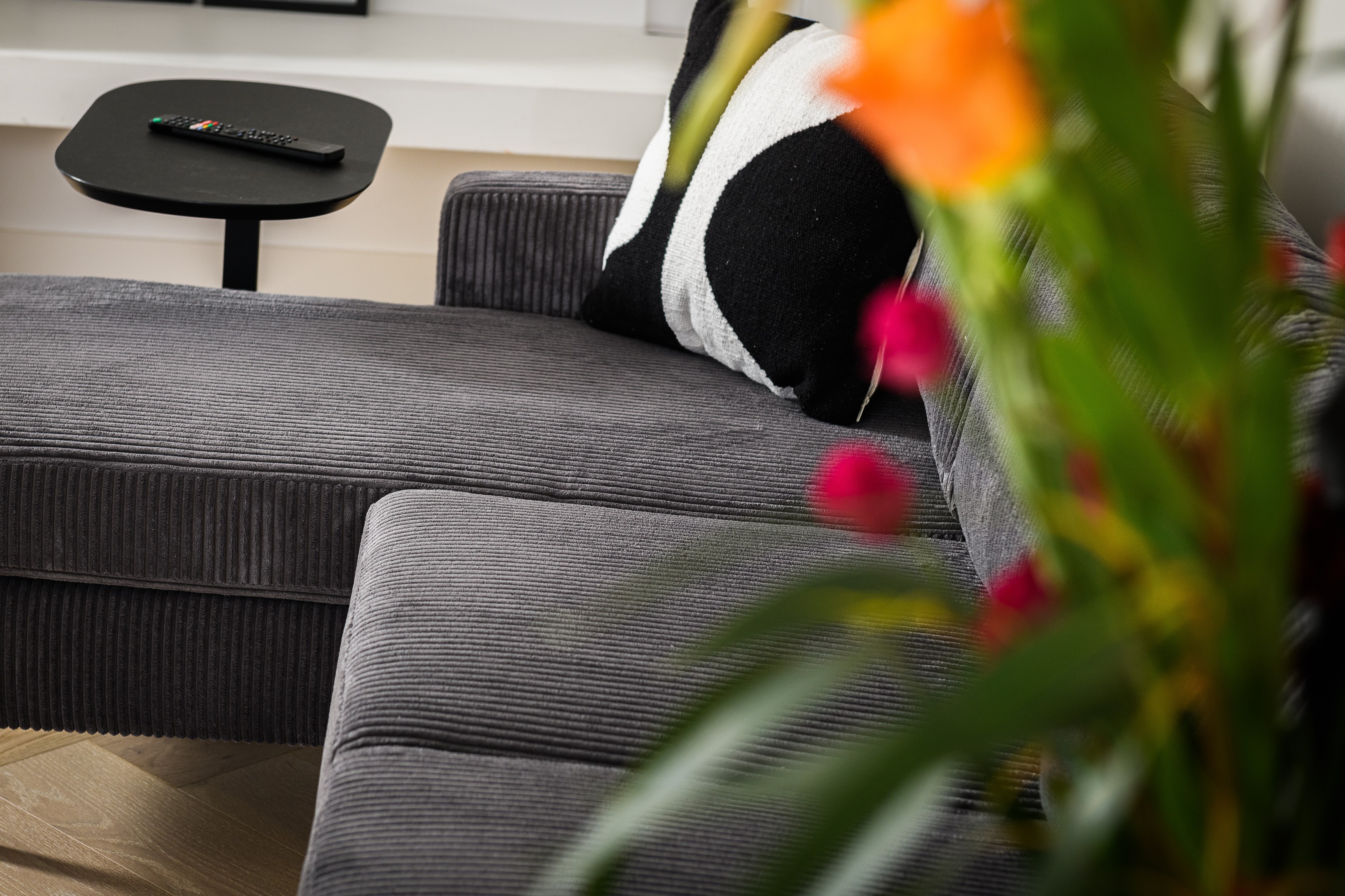 Sofa 3-Sitzer Chaiselongue Links Rechts Grau
