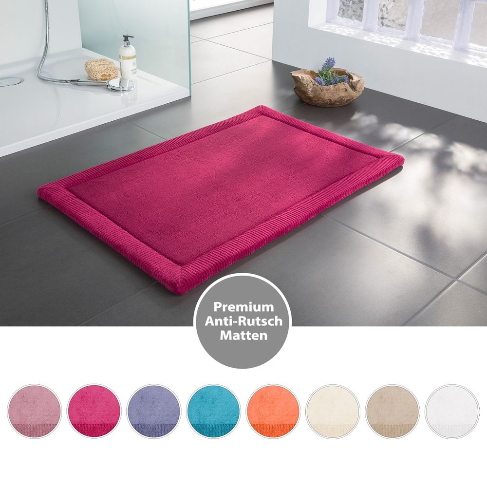 Rutschfeste Microfaser Badematte mit Memory Foam Bordeaux