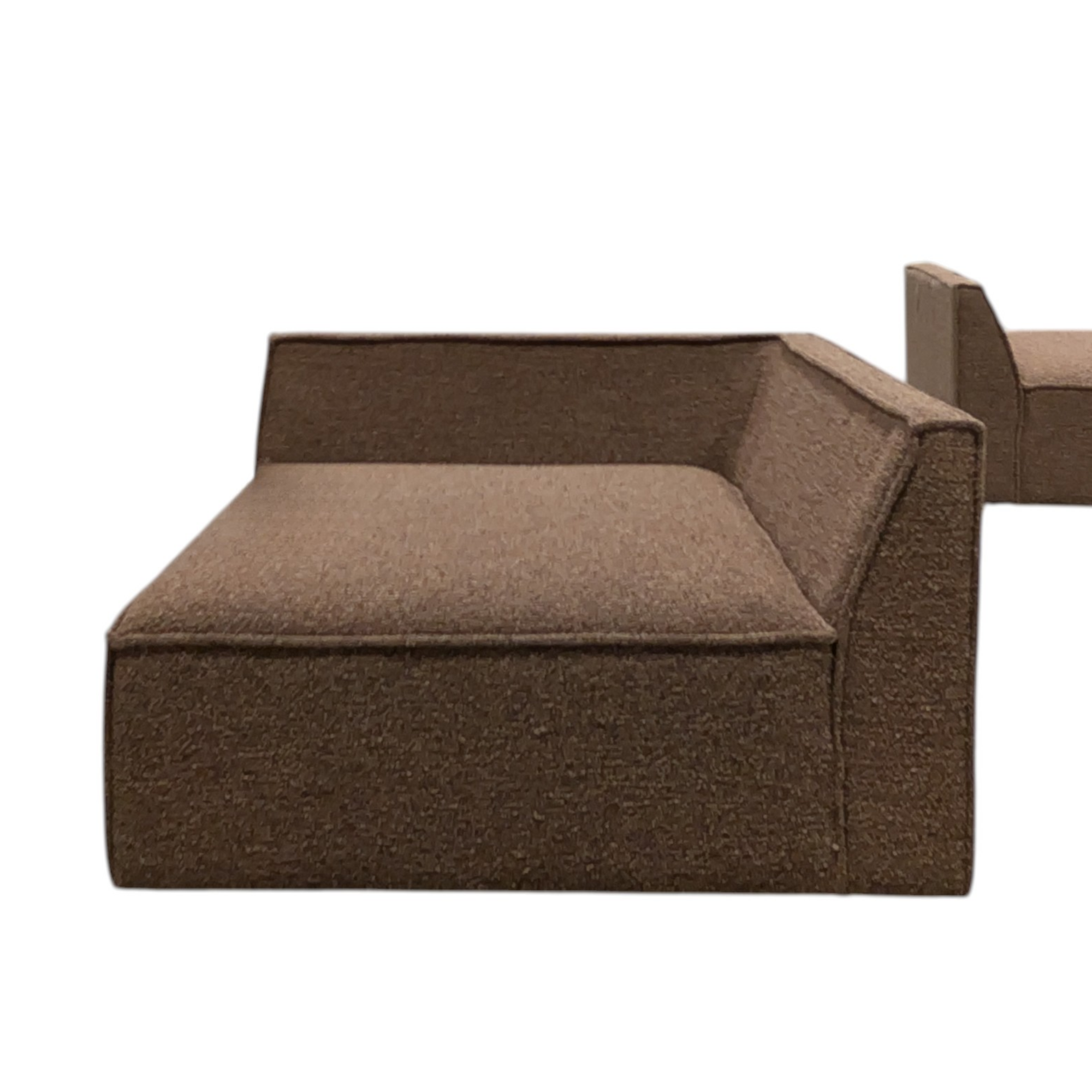 Daphne 1-seater corner module right Pebble Rust