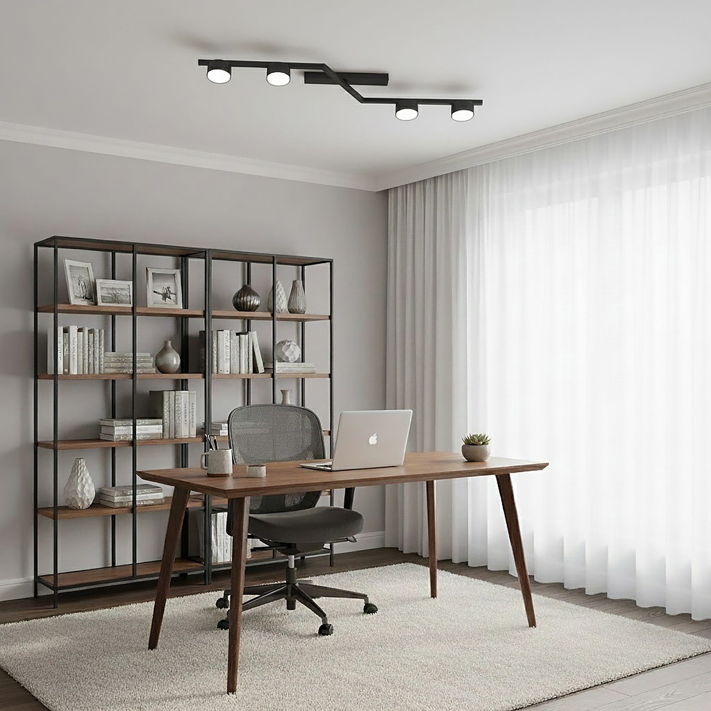 Ceiling Light Skan 4-Light Steel Black