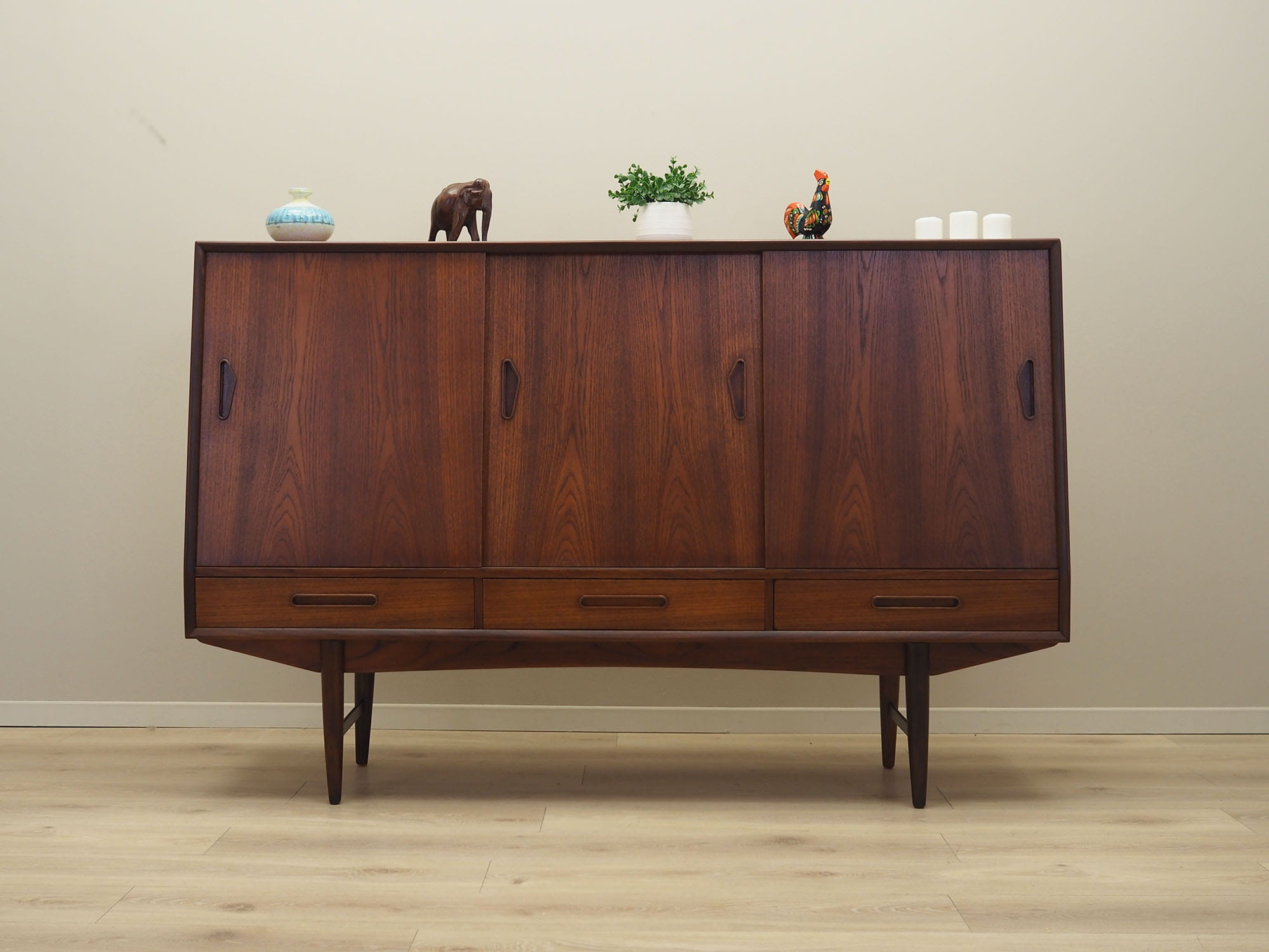 Highboard Holz Braun 1960er Jahre 