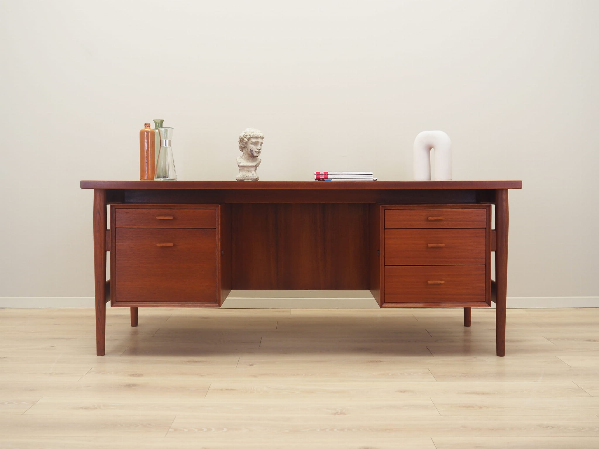 Desk Teak Wood Brown 1960s