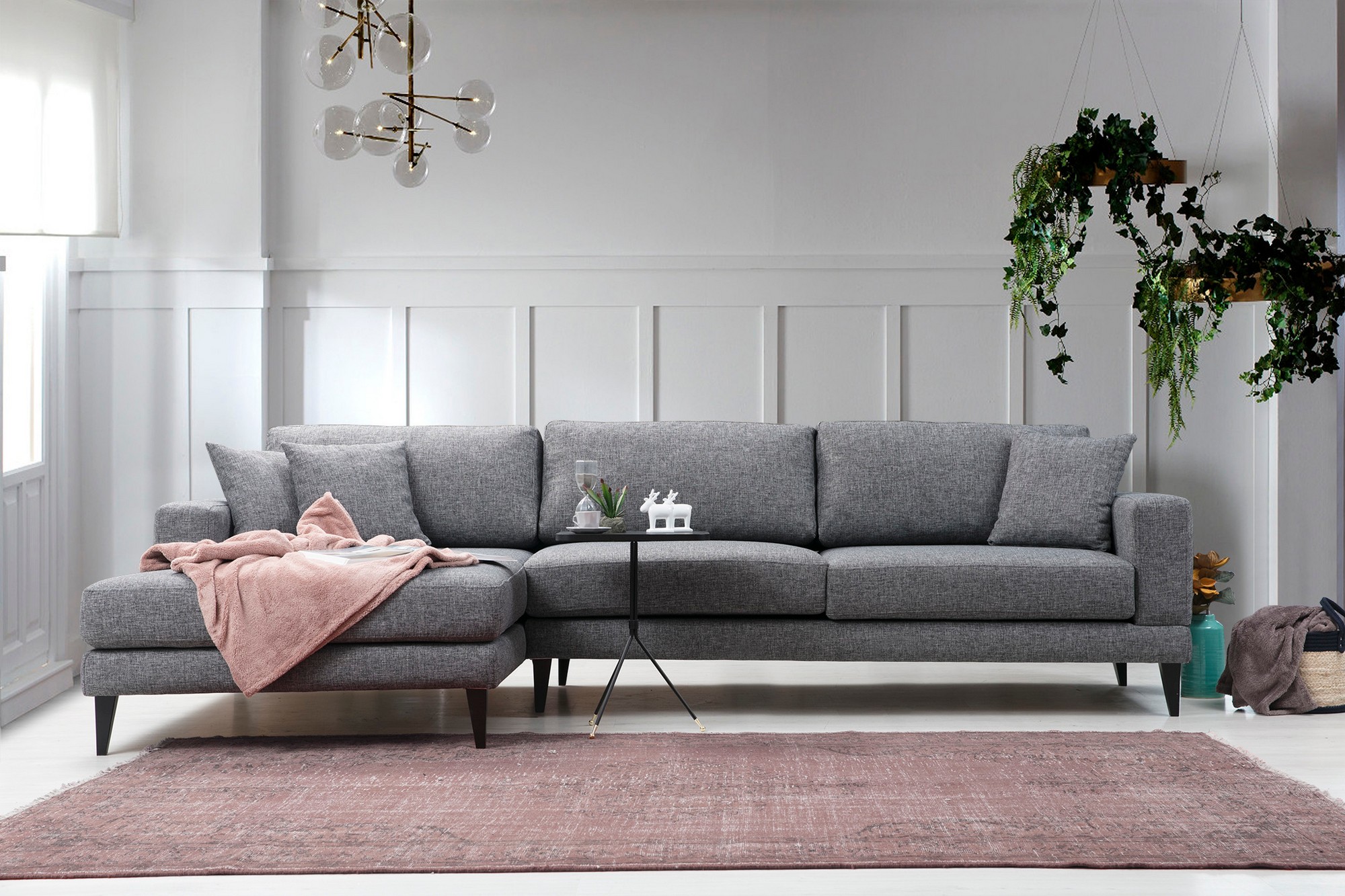 Nordic Ecksofa Links Grau