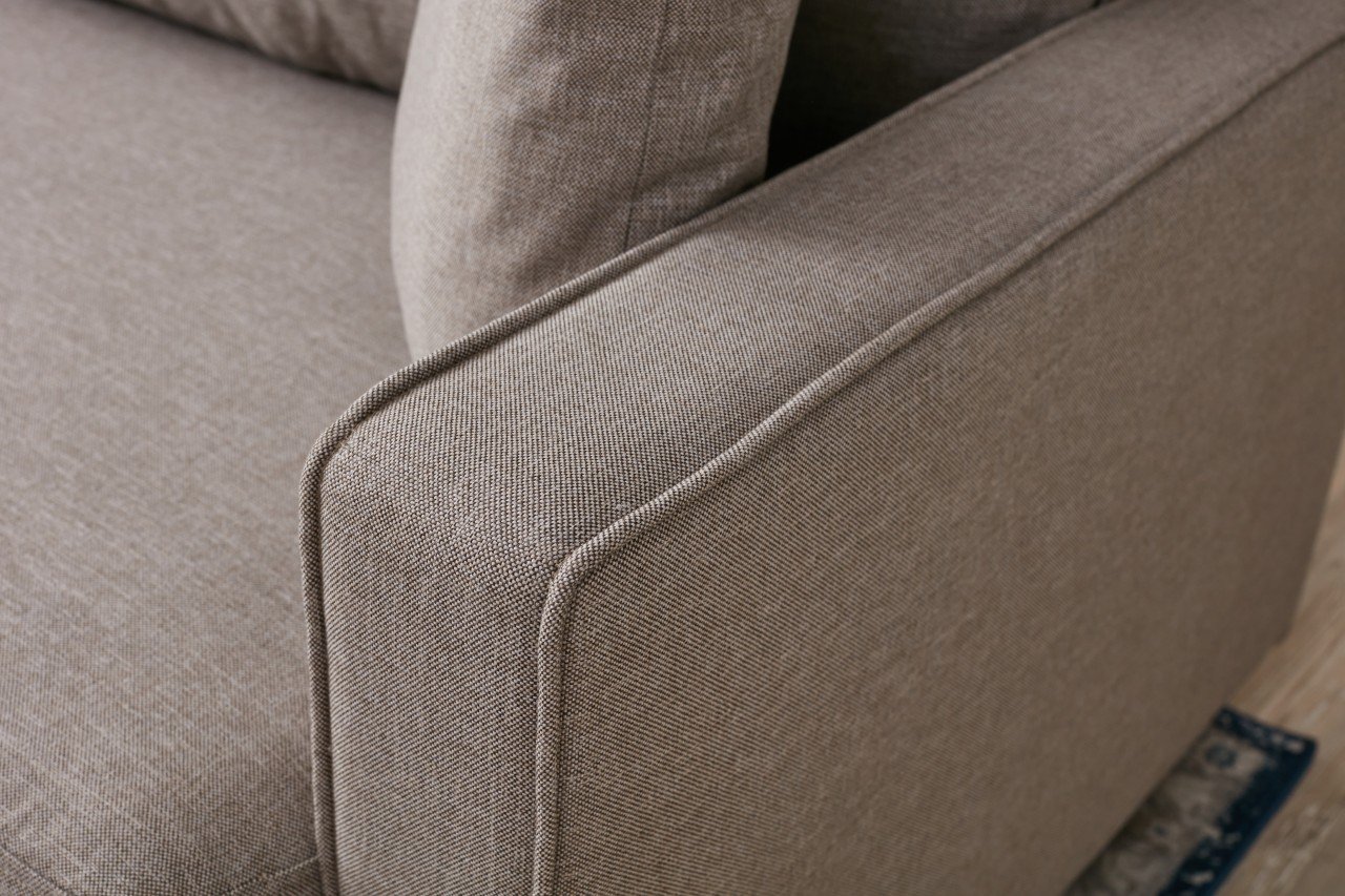 Eva Sofa Récamiere Links mit Hocker Creme