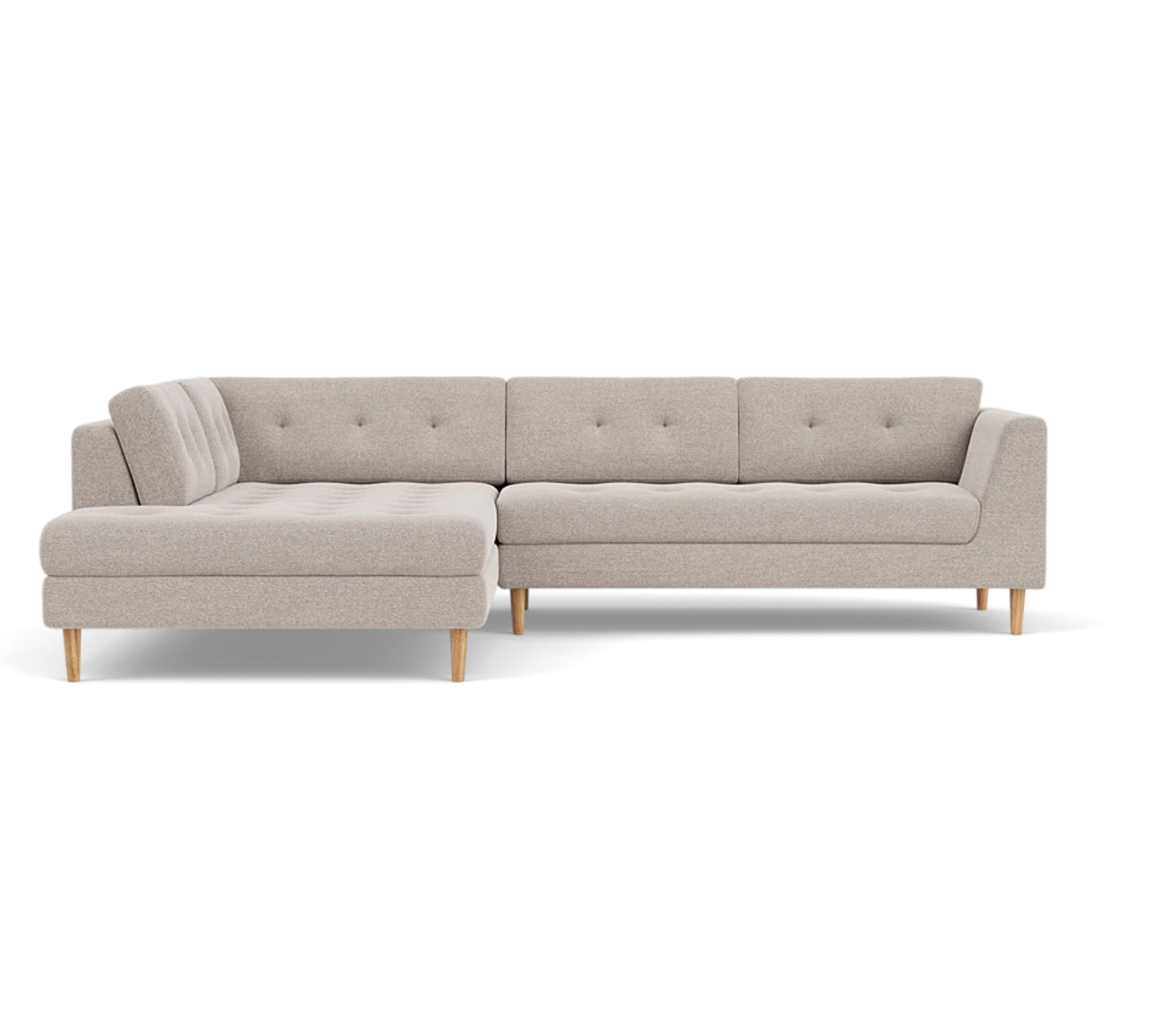 Nelson Corner Sofa Chaise Lounge Left Agnes Brown