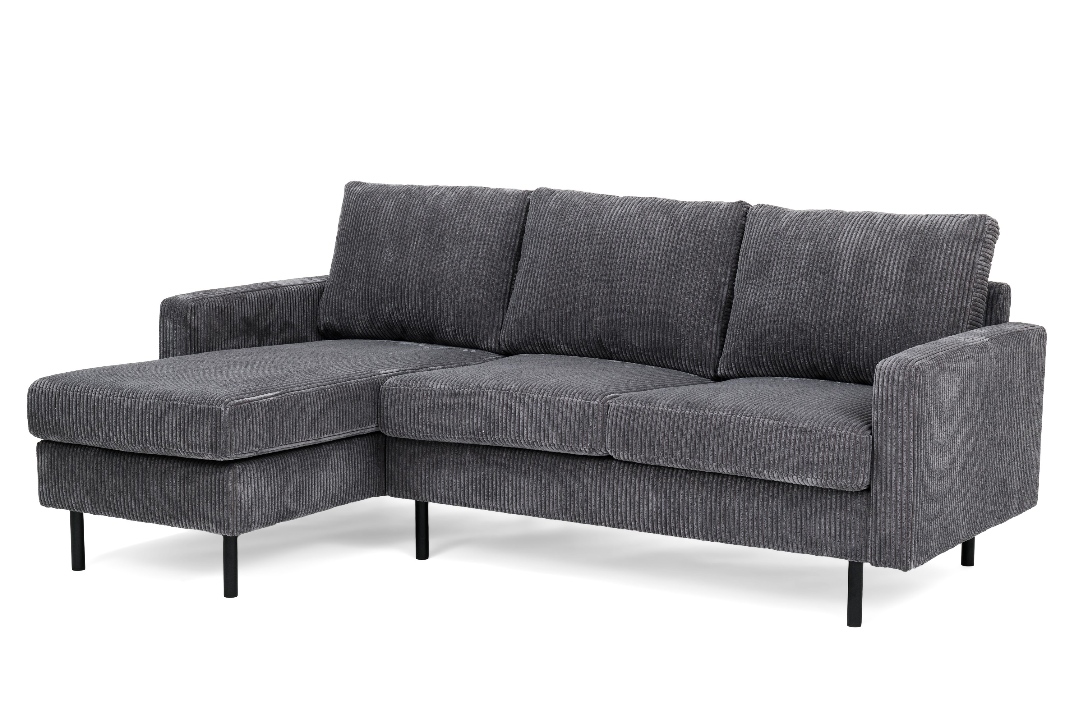 Sofa 3-Sitzer Chaiselongue Links Rechts Grau
