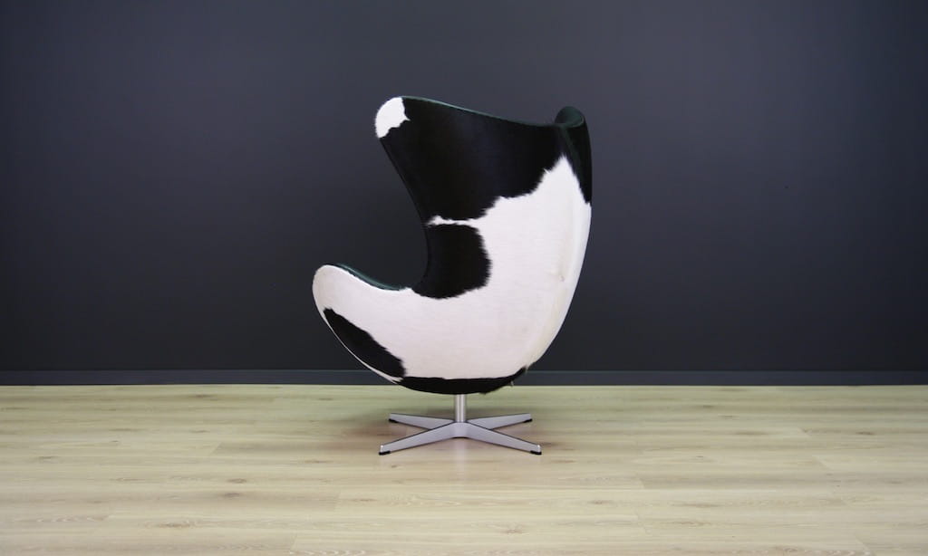Egg Sessel Leder Arne Jacobsen Weiß Schwarz 