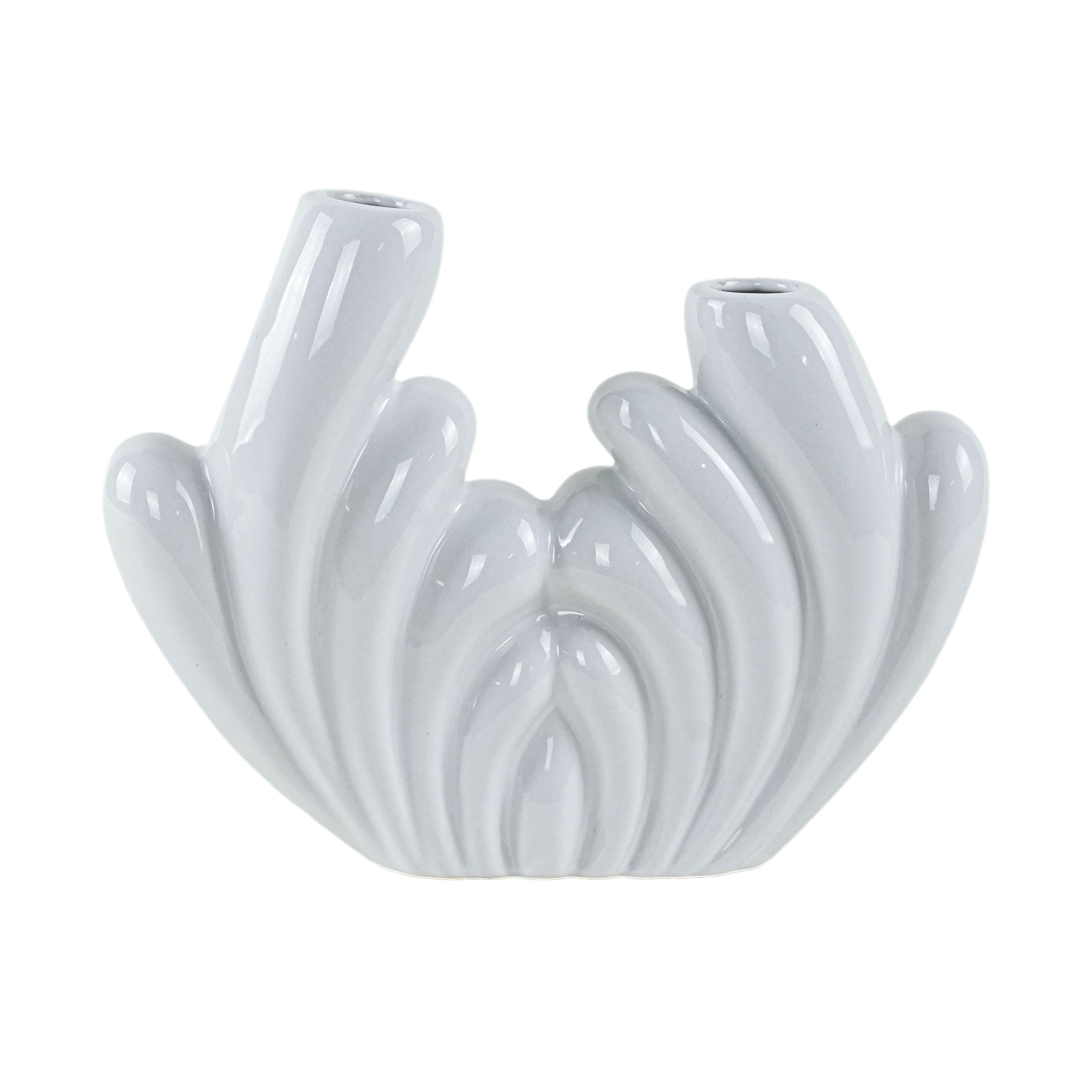 Keramikvase Art déco Weiß 1980er Jahre