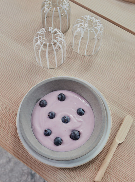 2x Yuka Deep Plate Stone Cream