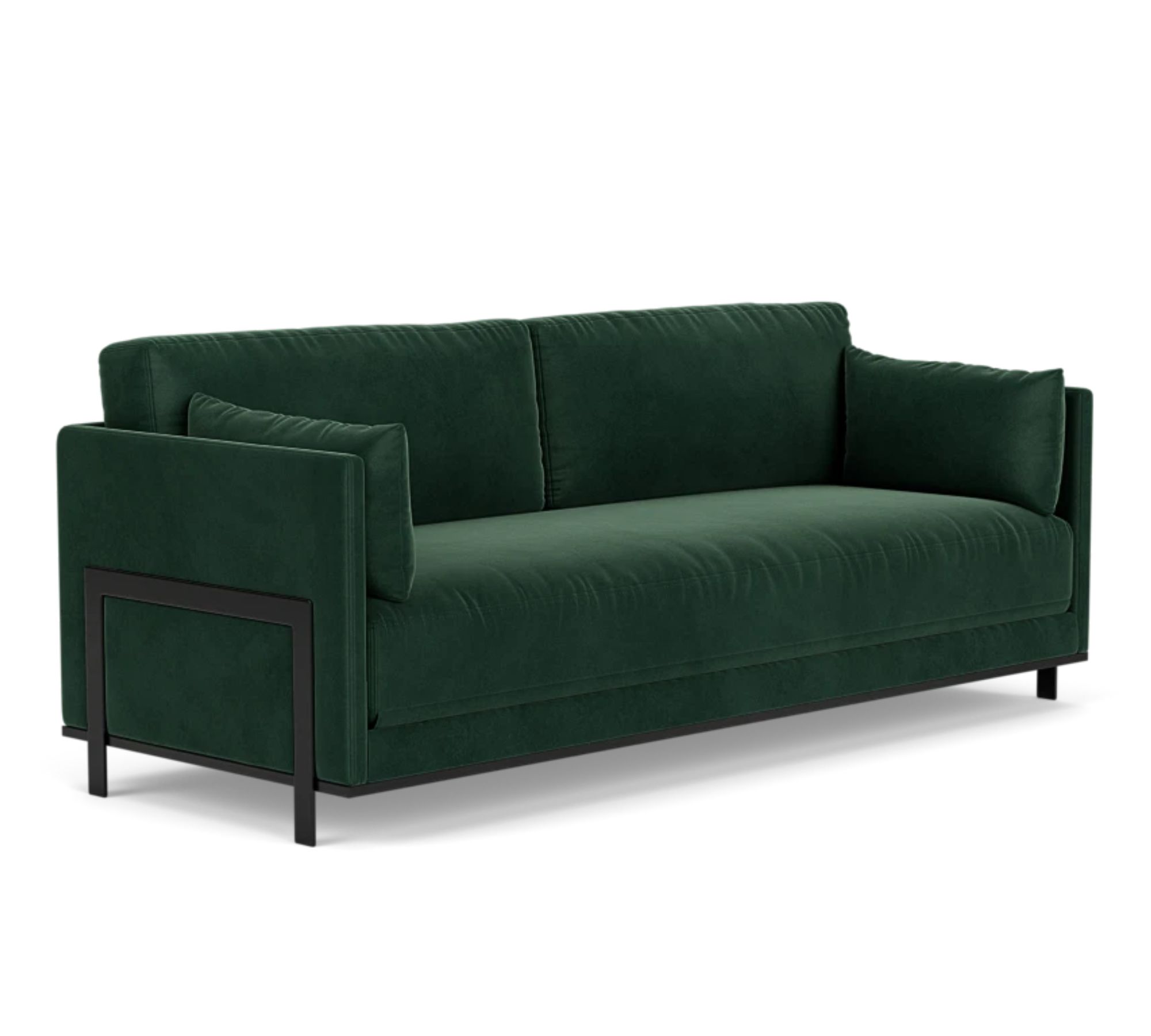 Chill by SLS Schlafsofa 3-Sitzer Velour Lux Dark Green