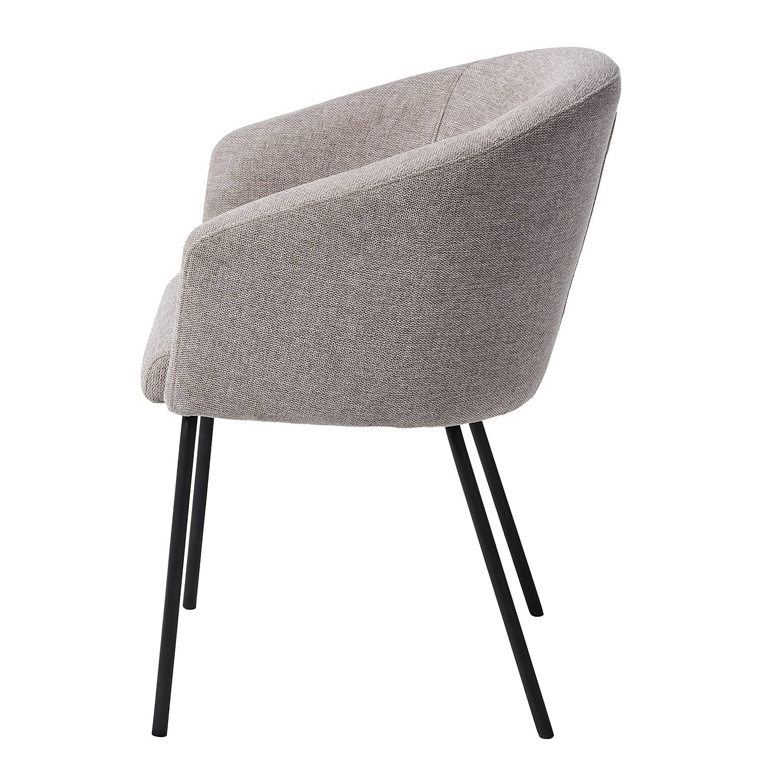 2x Dining chair Chelva blended fabric steel light grey