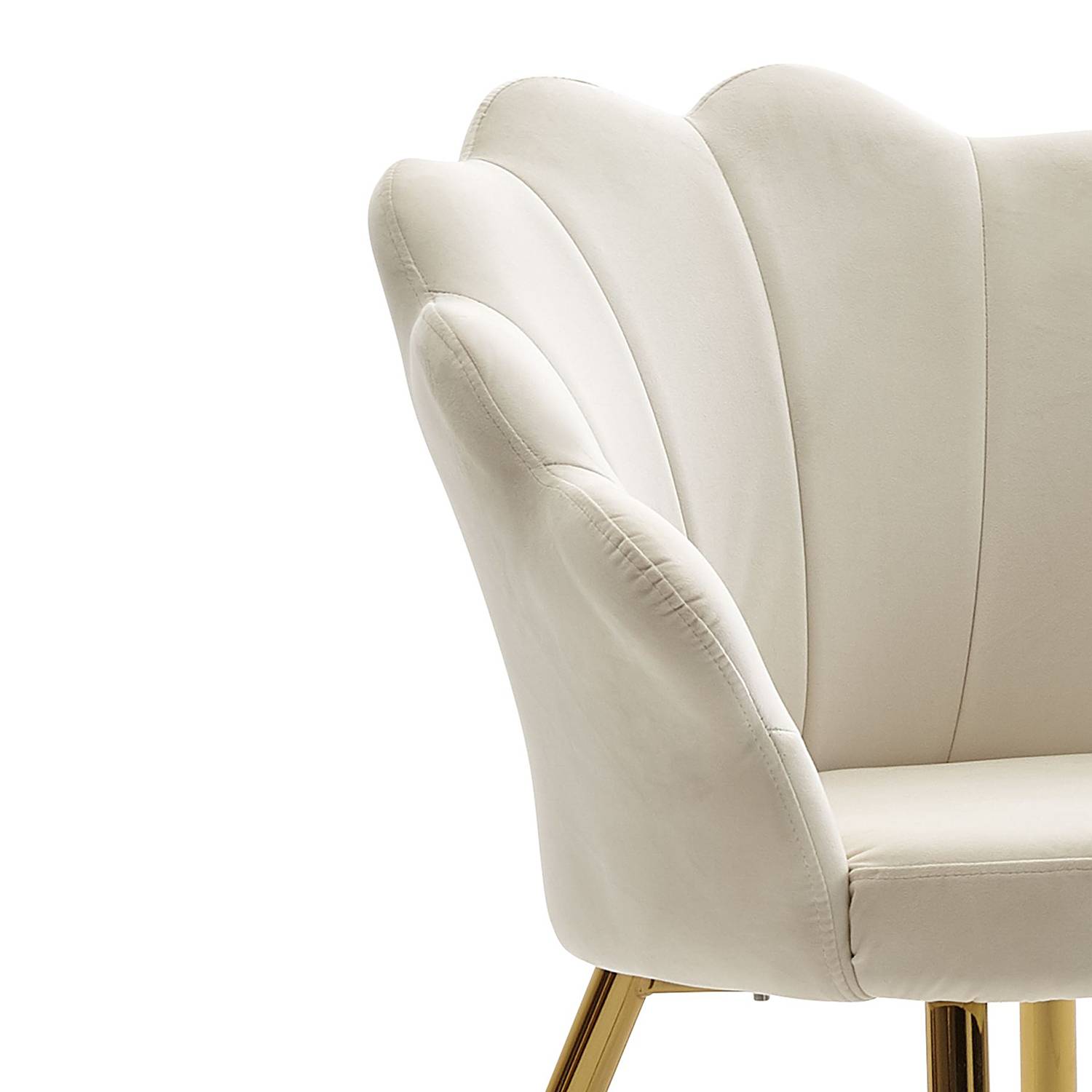 Esszimmerstuhl Pesawa Samt Eisen Wollweiß