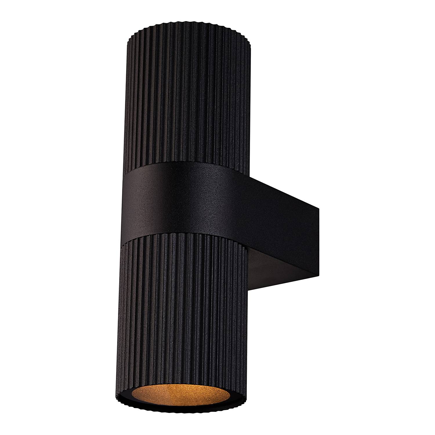 2-Flammig Wandleuchte Kyklop Ripple Aluminium Schwarz