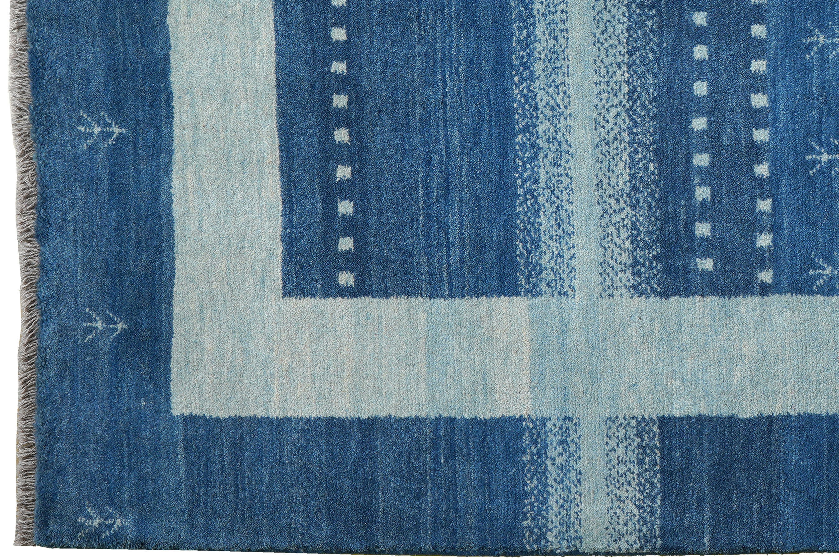 Gabbeh Traditional Rug Wool Blue