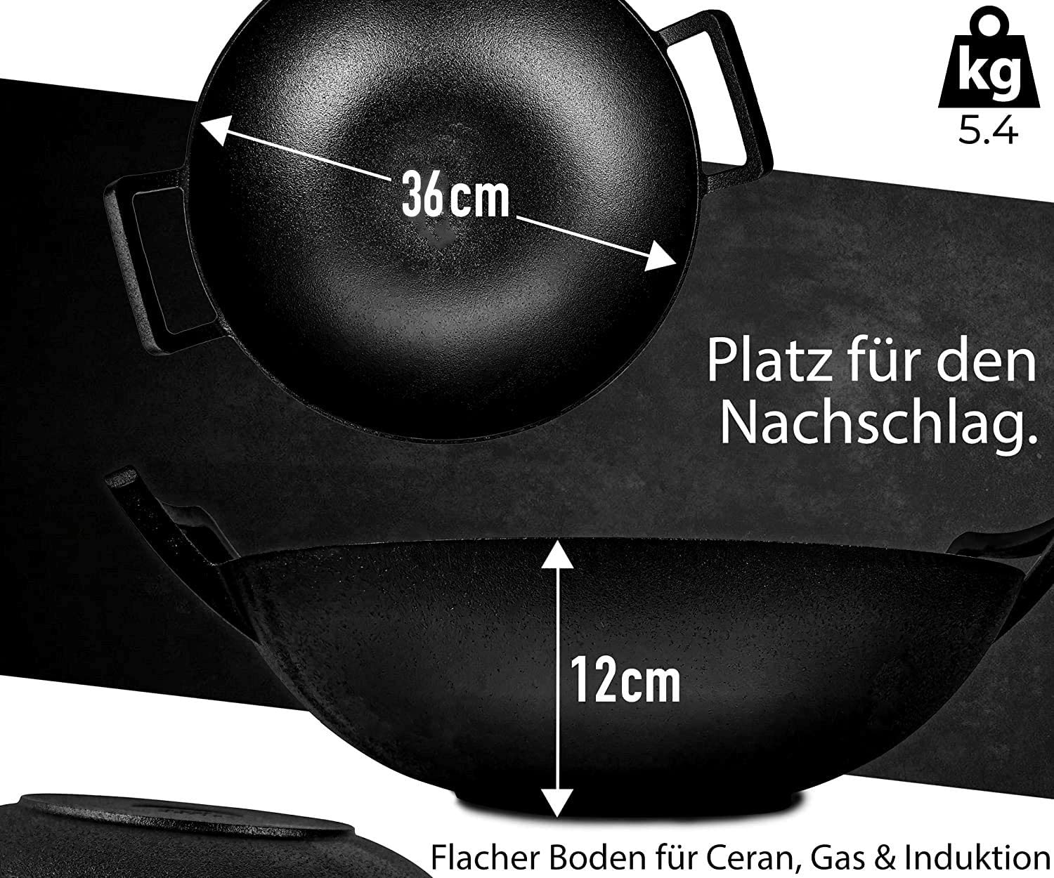 Oakfire Wok Gusseisen Induktion 36cm