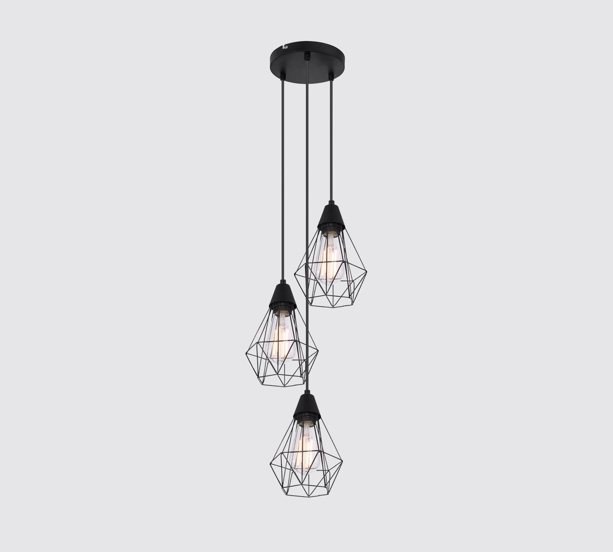 3-light pendant lamp iron black
