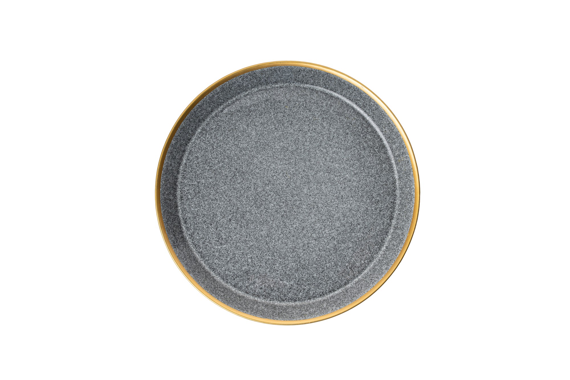 Geschirrset 16-tlg. Porzellan Schwarz Gold 4 Personen