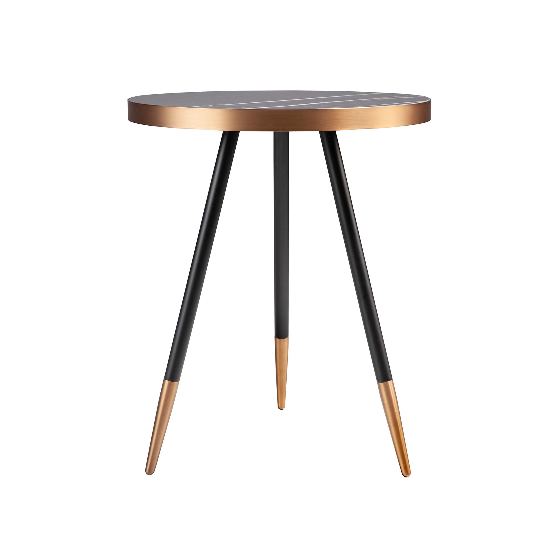 Round side table marble steel