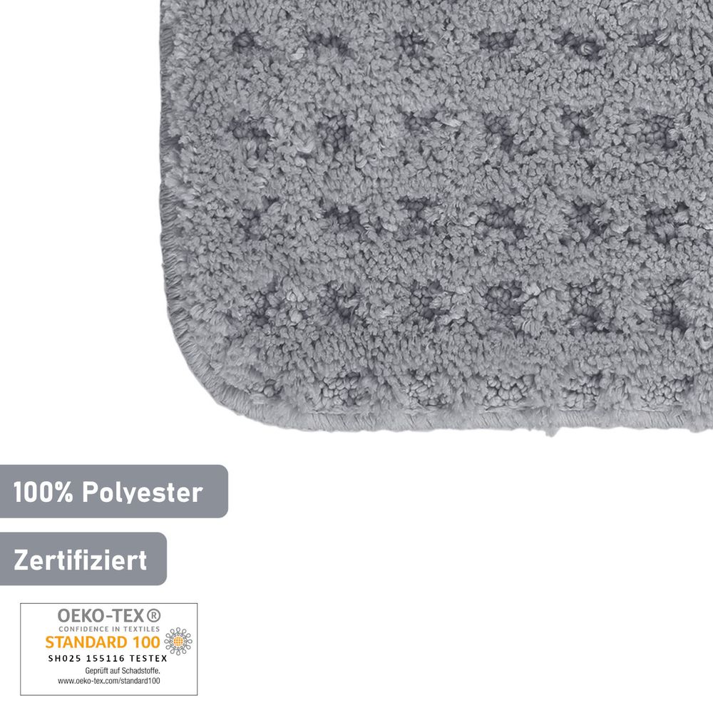 2x Badematte Microfaser Grau Öko-Tex Standard 100