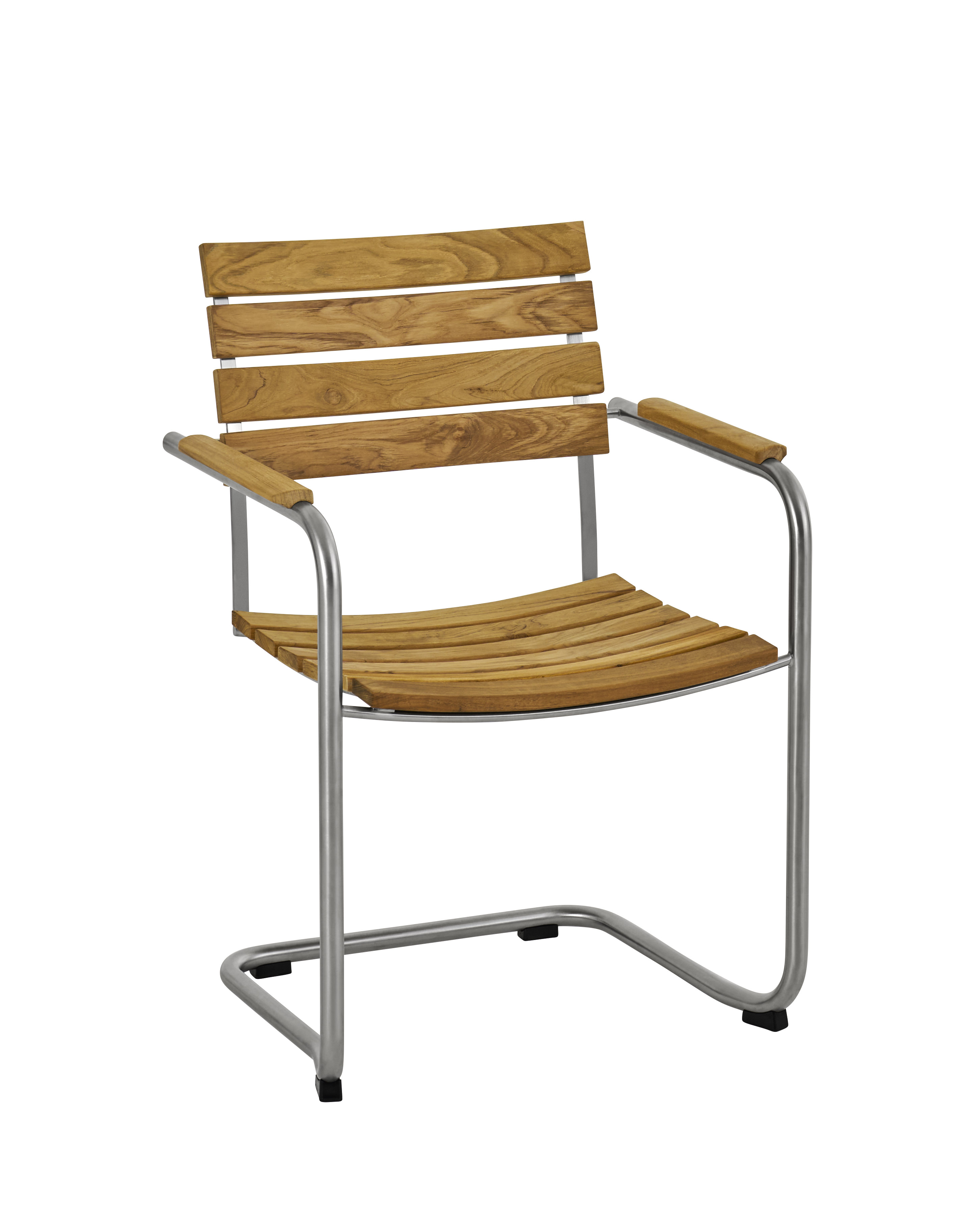 Prato Sessel Edelstahl Teak mit Sitzpolster Grau