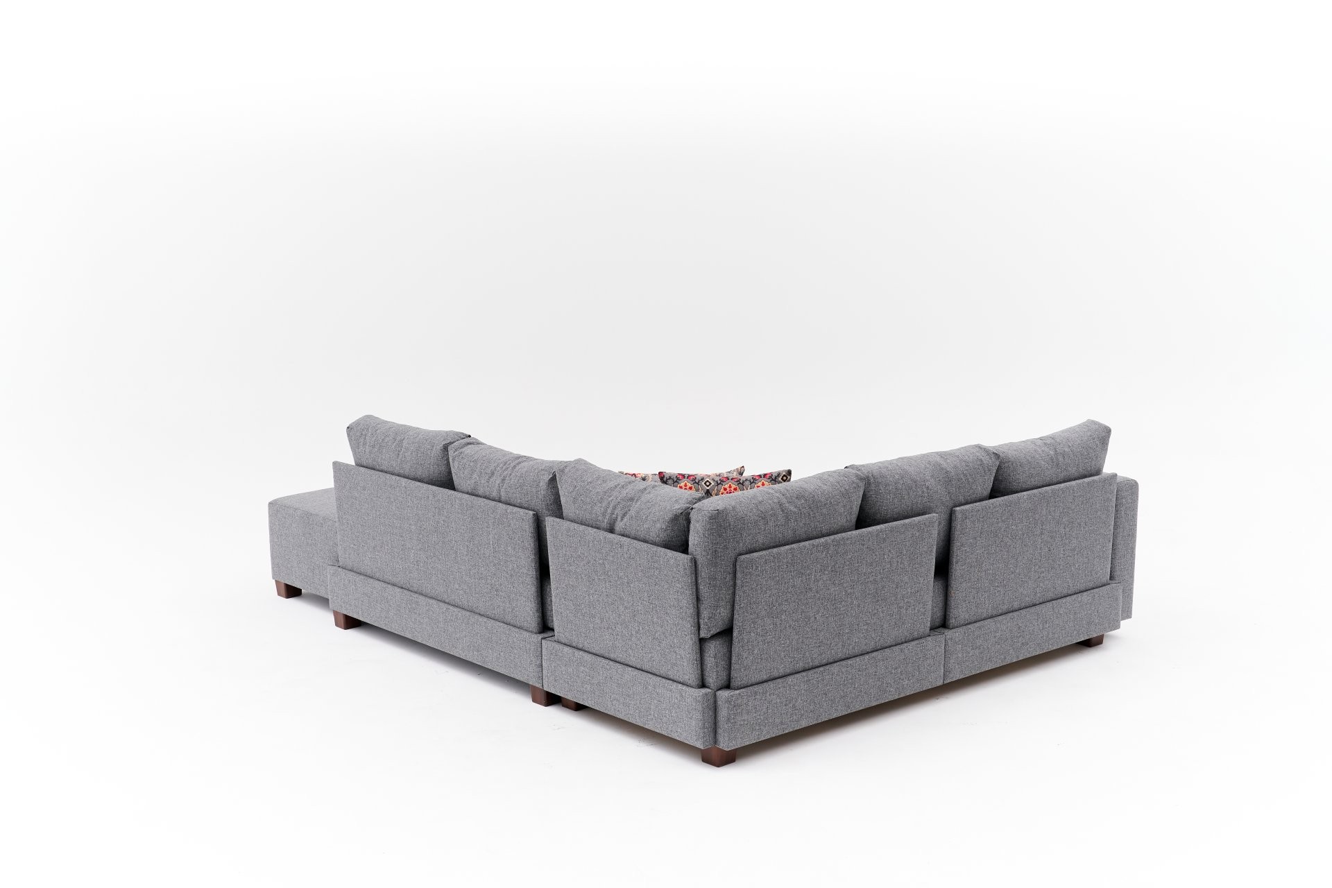 Aly Schlafsofa Récamiere Rechts Baumwolle Grau