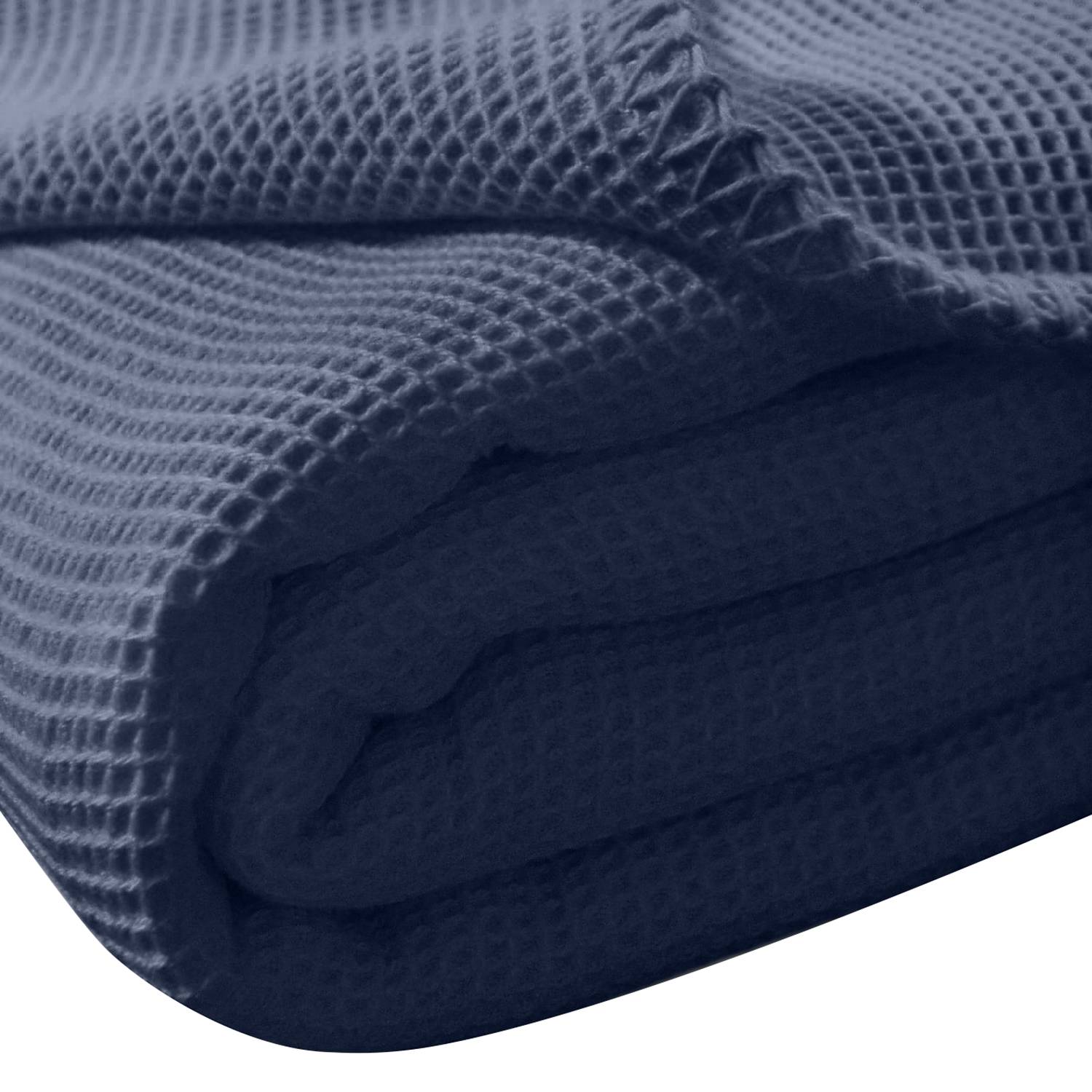 La Diva Maison Tagesdecke Waffelpique Marineblau 150 x 210 cm