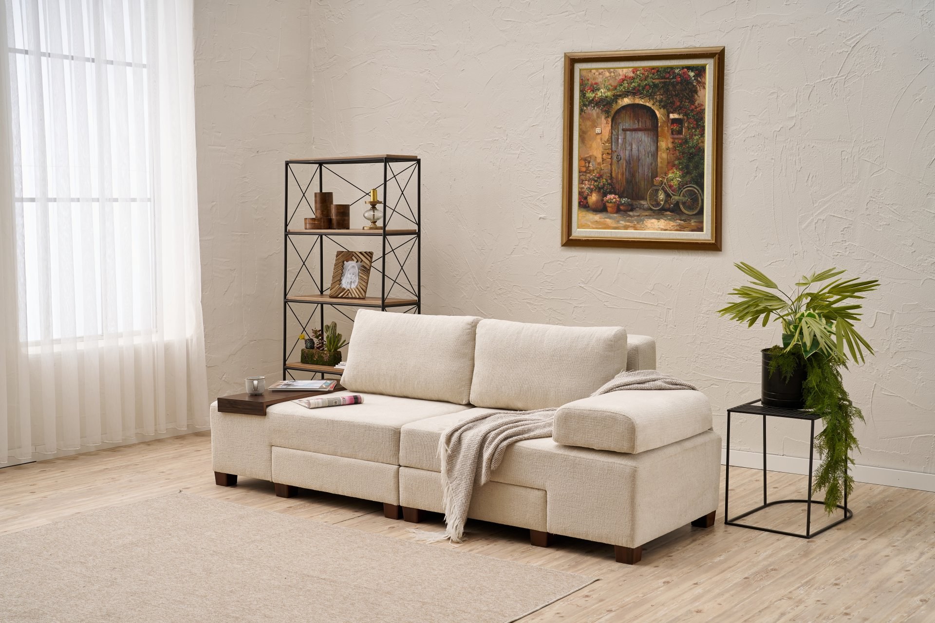 Perenna Sofa 3-Sitzer Chenille Creme