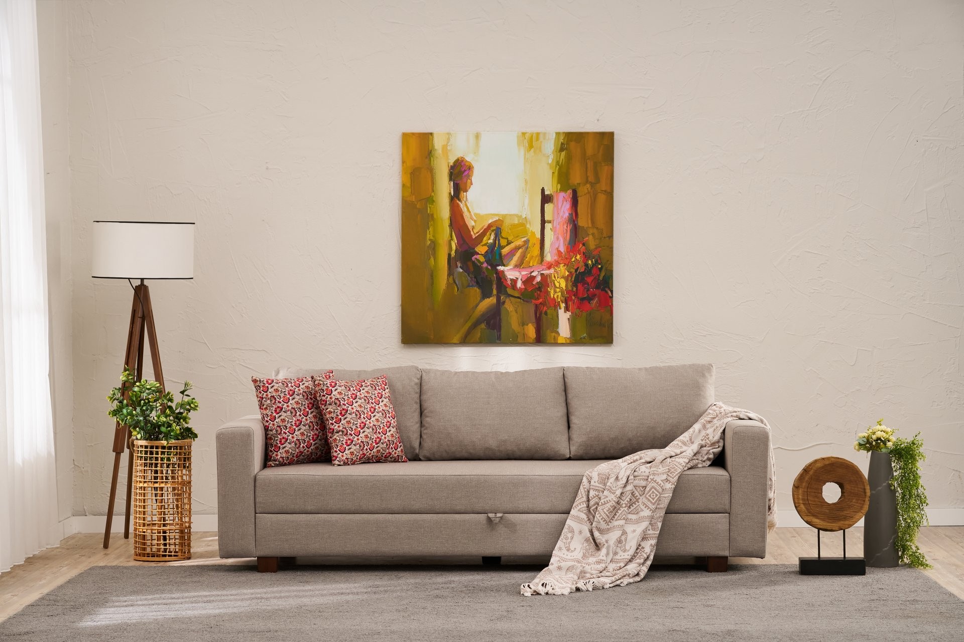 Aly Sofa Bed 3-seater Beige