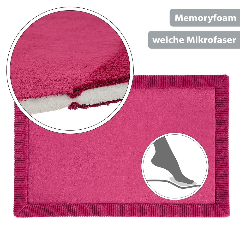 Rutschfeste Microfaser Badematte mit Memory Foam Bordeaux