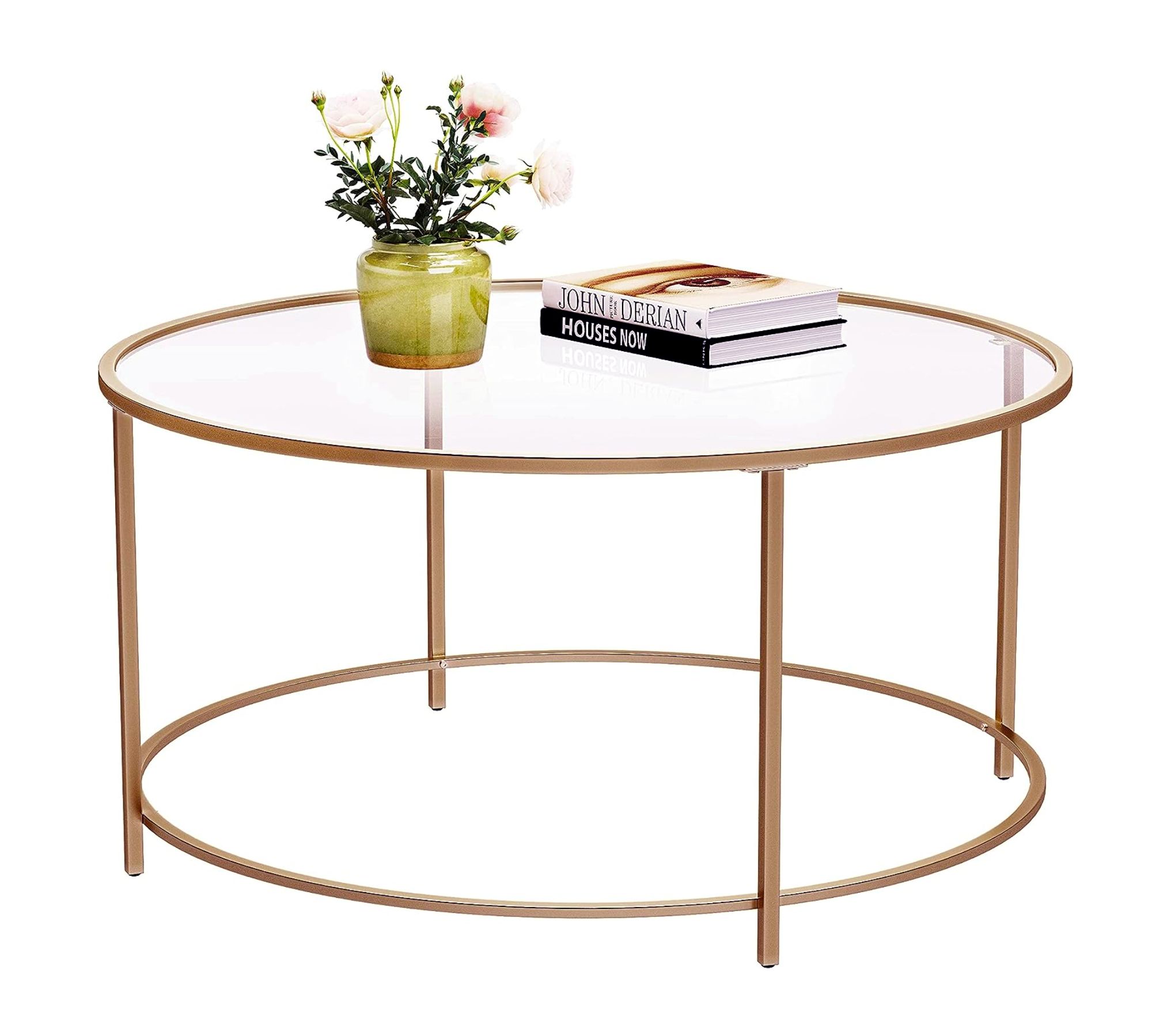 Couchtisch Glas Metall Rosegold