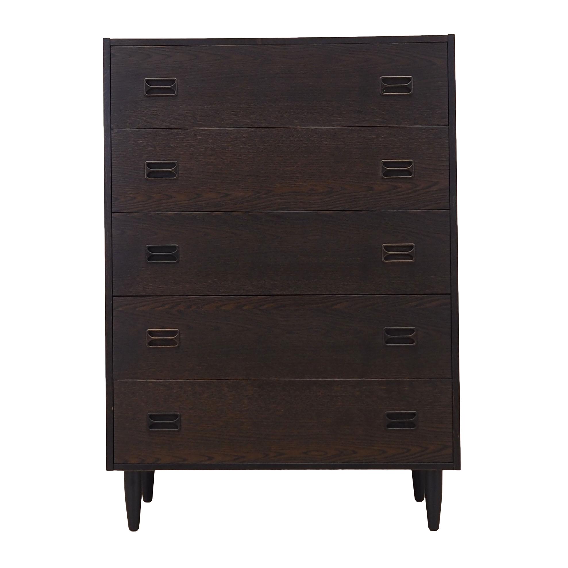 Vintage chest of drawers Oak wood Brown 1970s