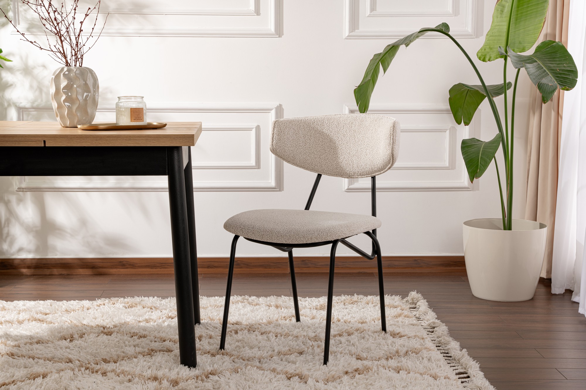 2x Nancy Dining Chair Wood Veneer White