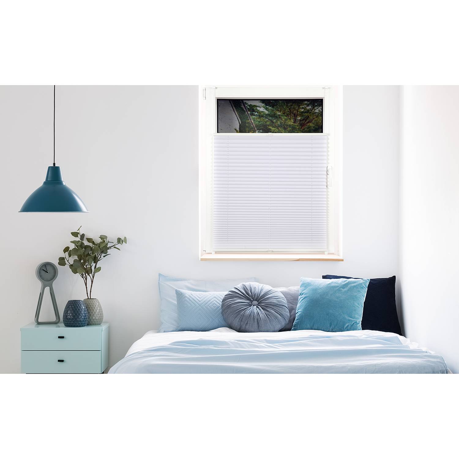 Plissee Klemmfix free Polyester / Aluminium Weiß 65 x 130 cm