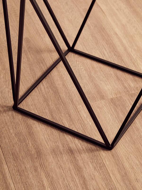 Shalimar Square Black Finish Basis-Beistelltisch
