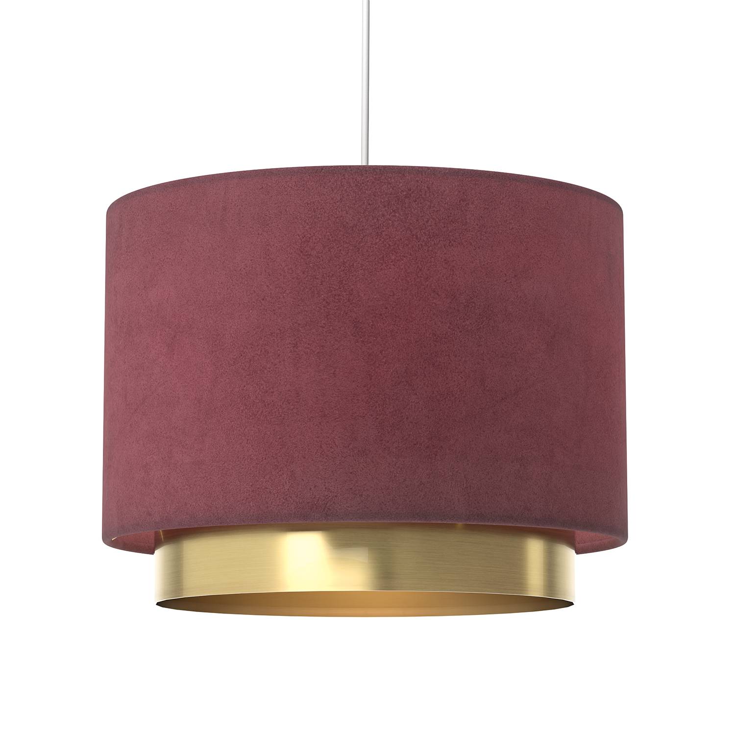 Pendelleuchte Alivio Samt Eisen Rosa