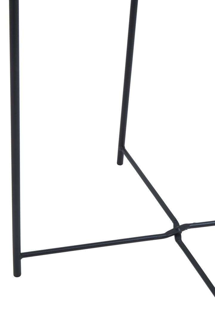 Steel Round Side Table Metal Black