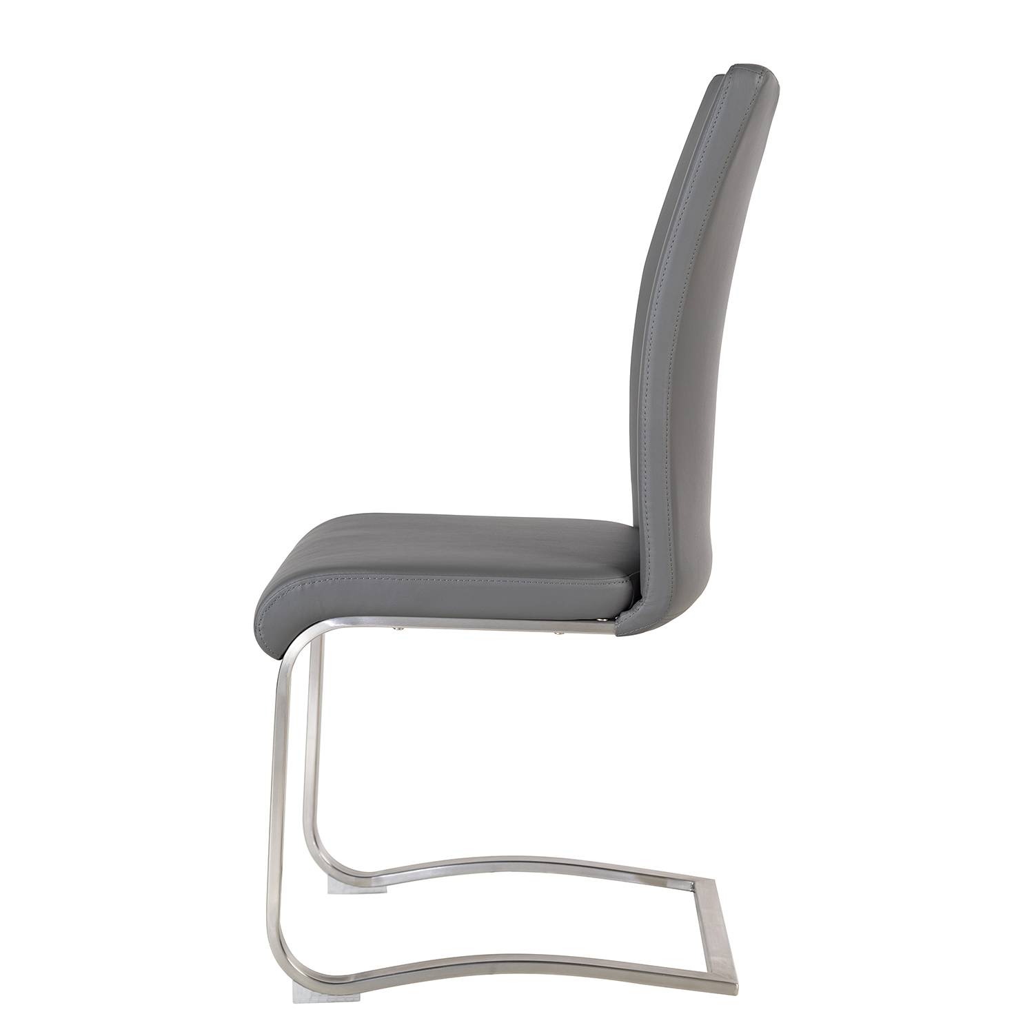 Freischwinger Ratos (2er-Set) Kunstleder / Edelstahl Grau