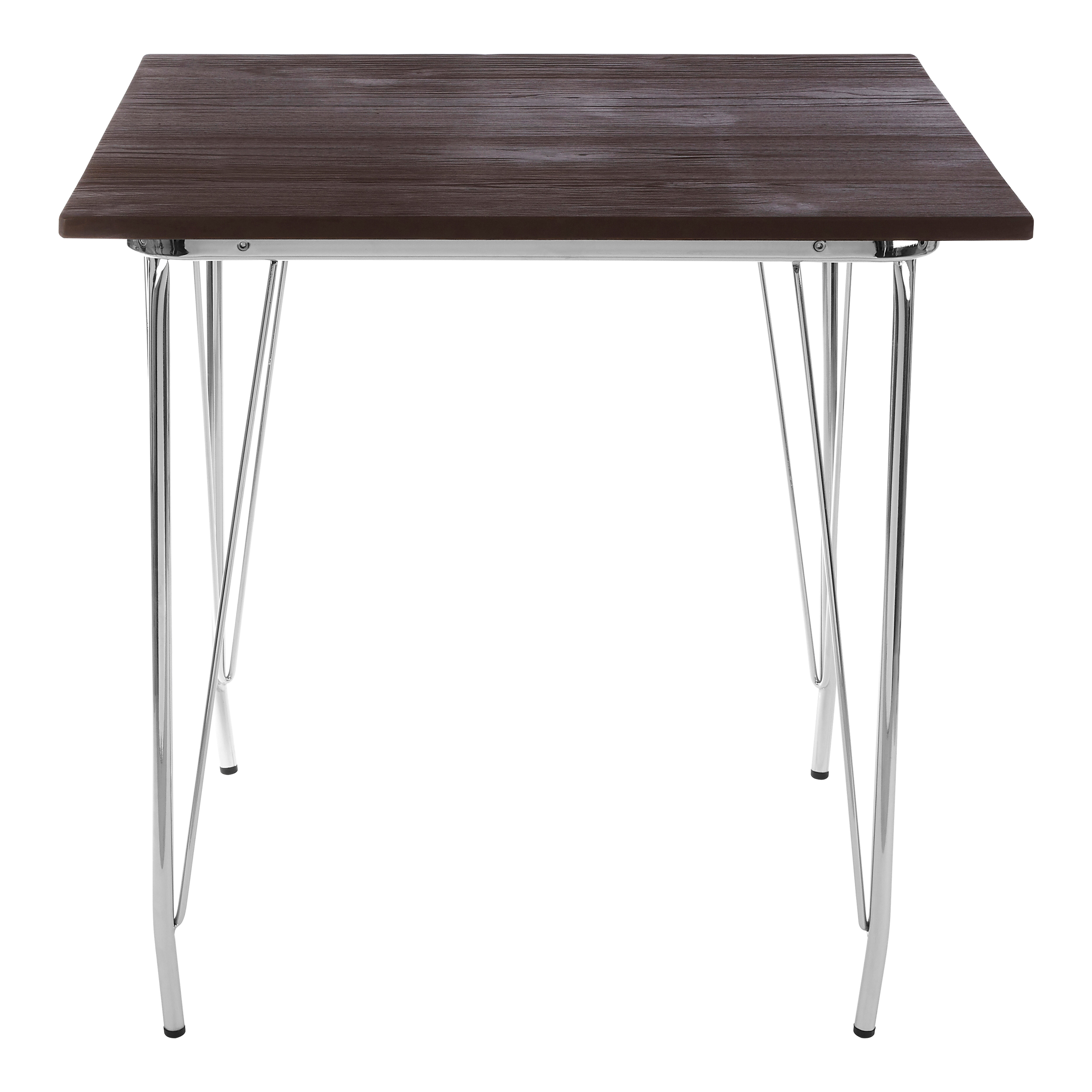 District Chrom Metall und Elm Holz Tisch
