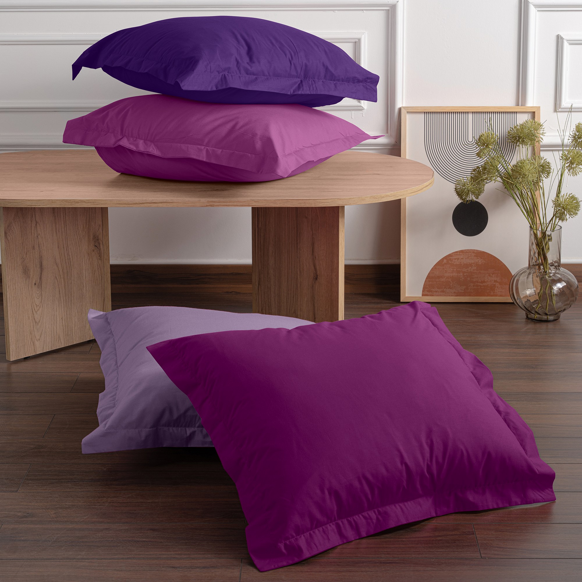 2x Pillowcase Ranforce Cotton Dark Blue