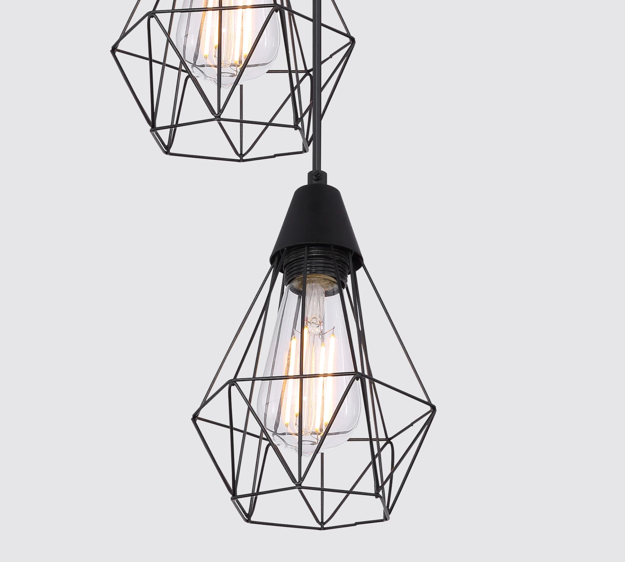 3-light pendant lamp iron black