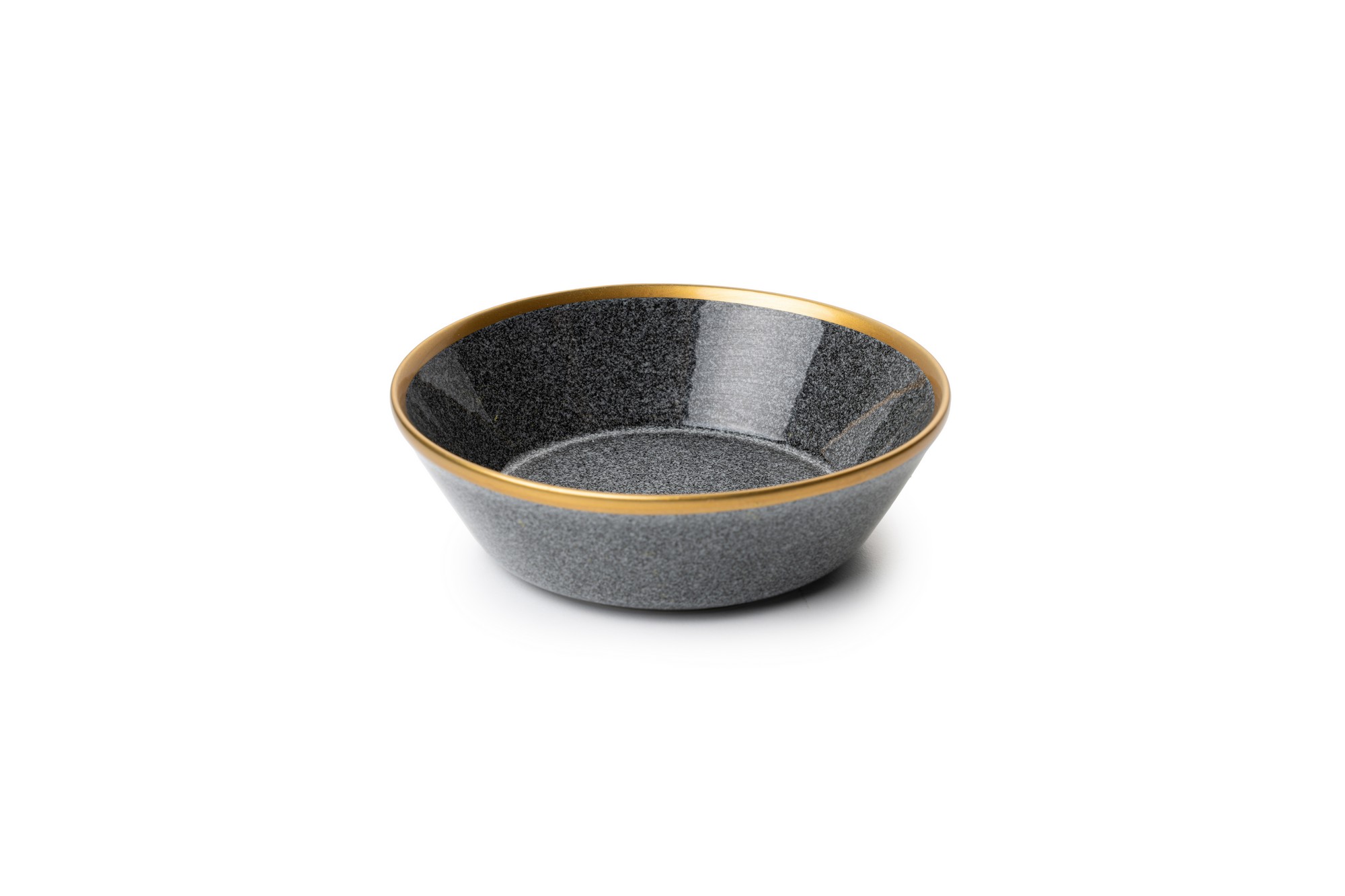 Geschirrset 16-tlg. Porzellan Schwarz Gold 4 Personen