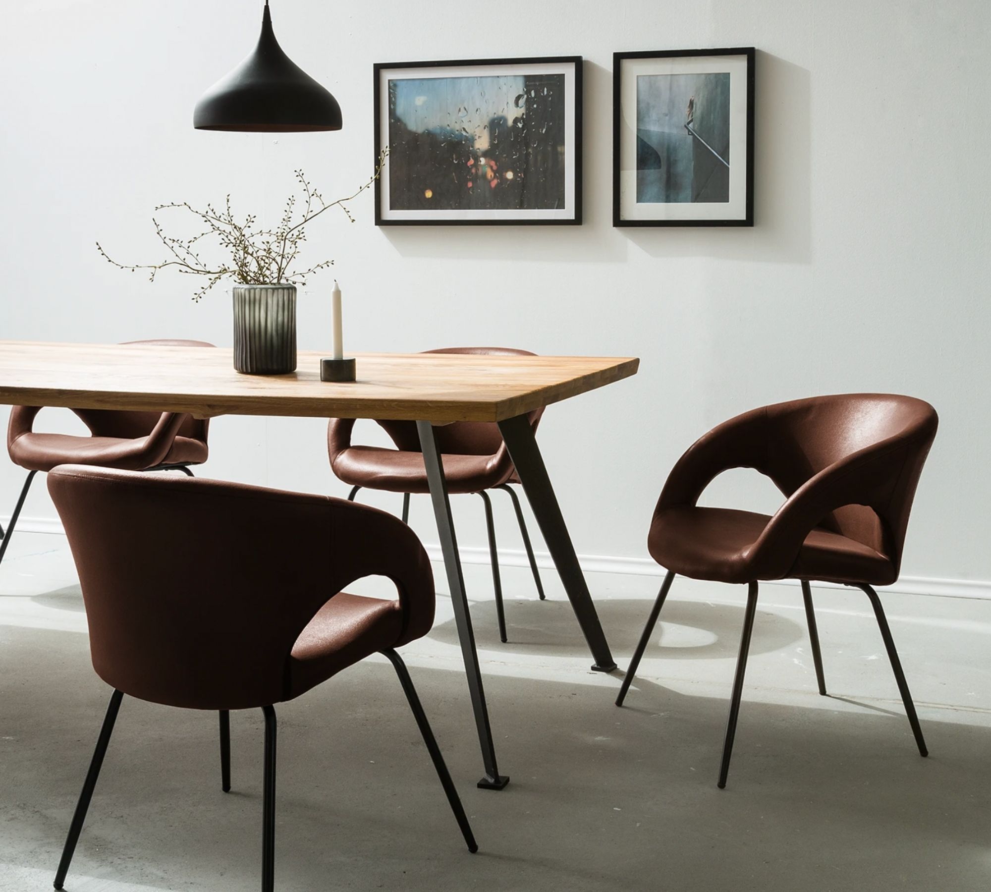 Armlehnstuhl mit Bezug aus Lederimitat Braun