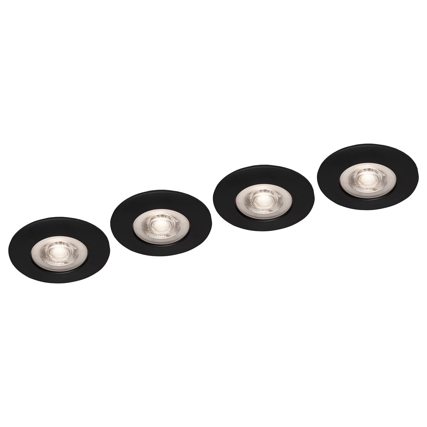 4x LED-Einbauleuchte Kulana IV Schwarz