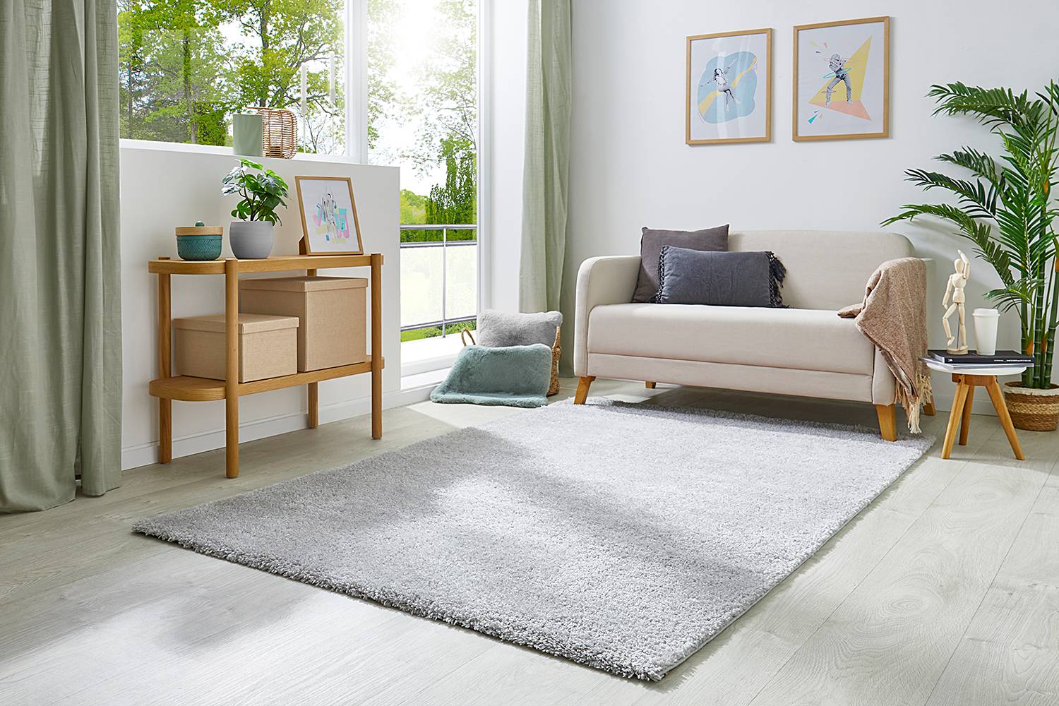 Teppich Chia Polypropylen Grau 80 x 150 cm