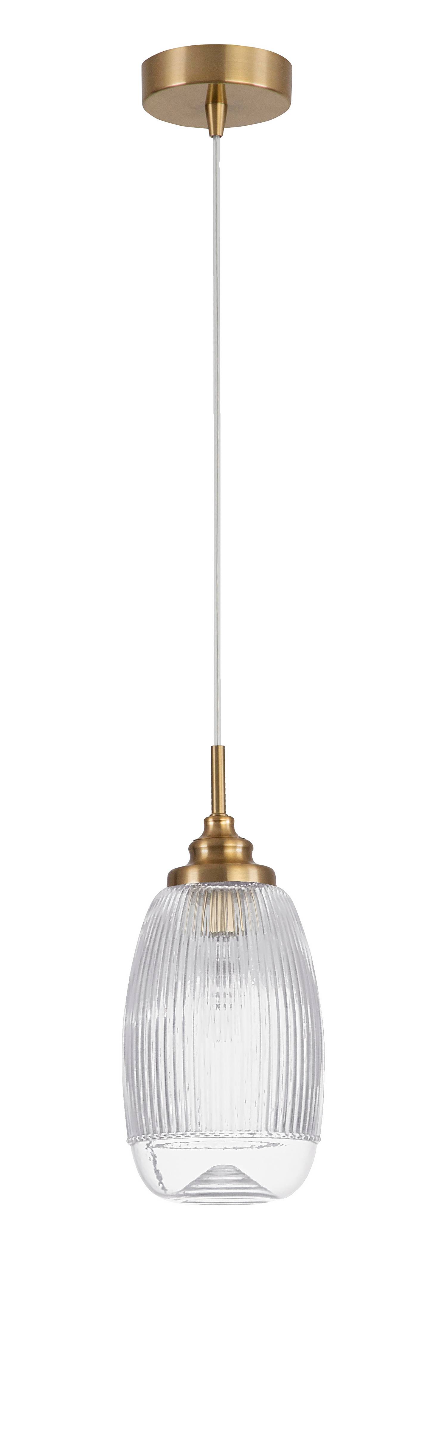 Moon Type A Pendant Lamp Clear Glass Aluminum Single-Bulb