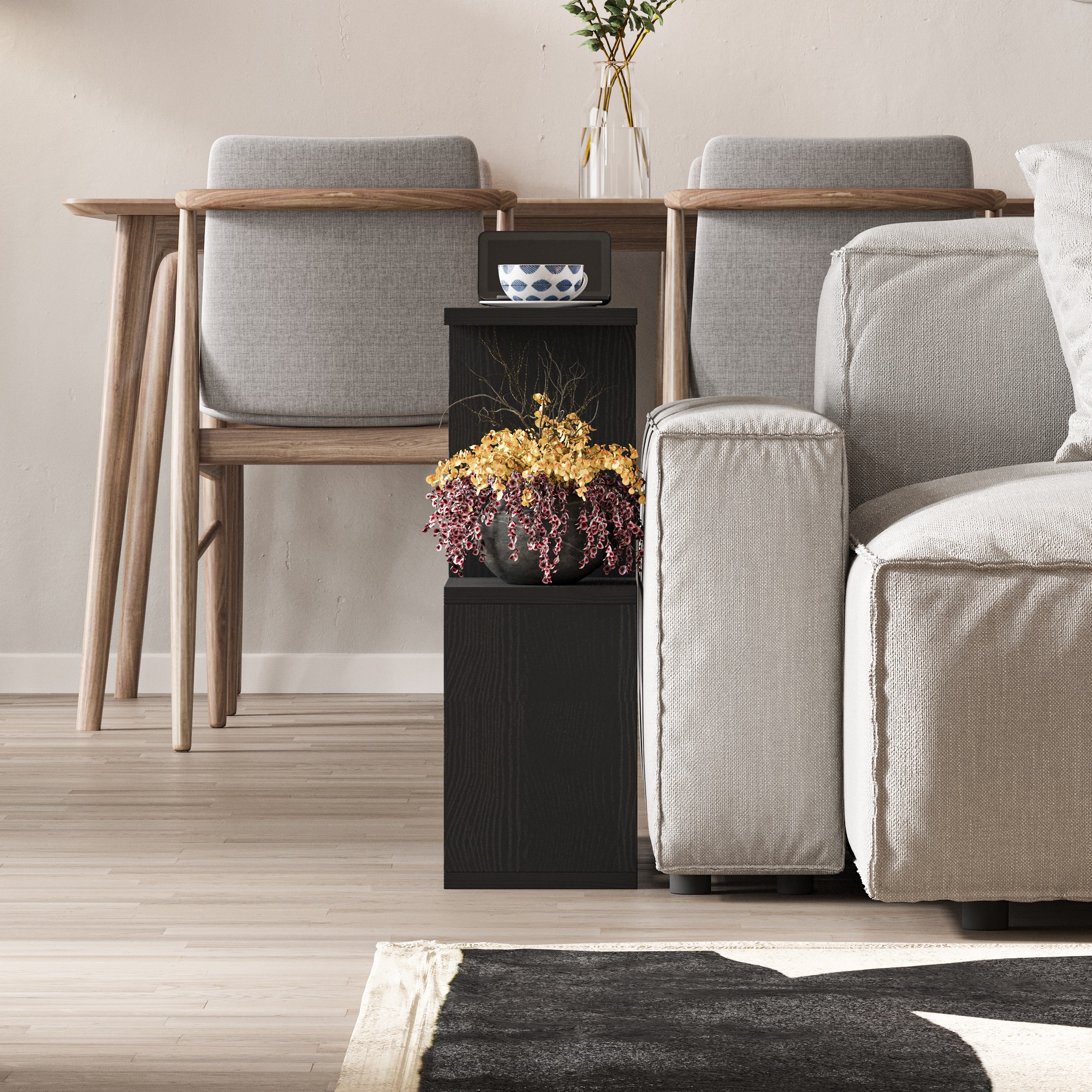 Homemania Couchtisch Holzfurnier Schwarz